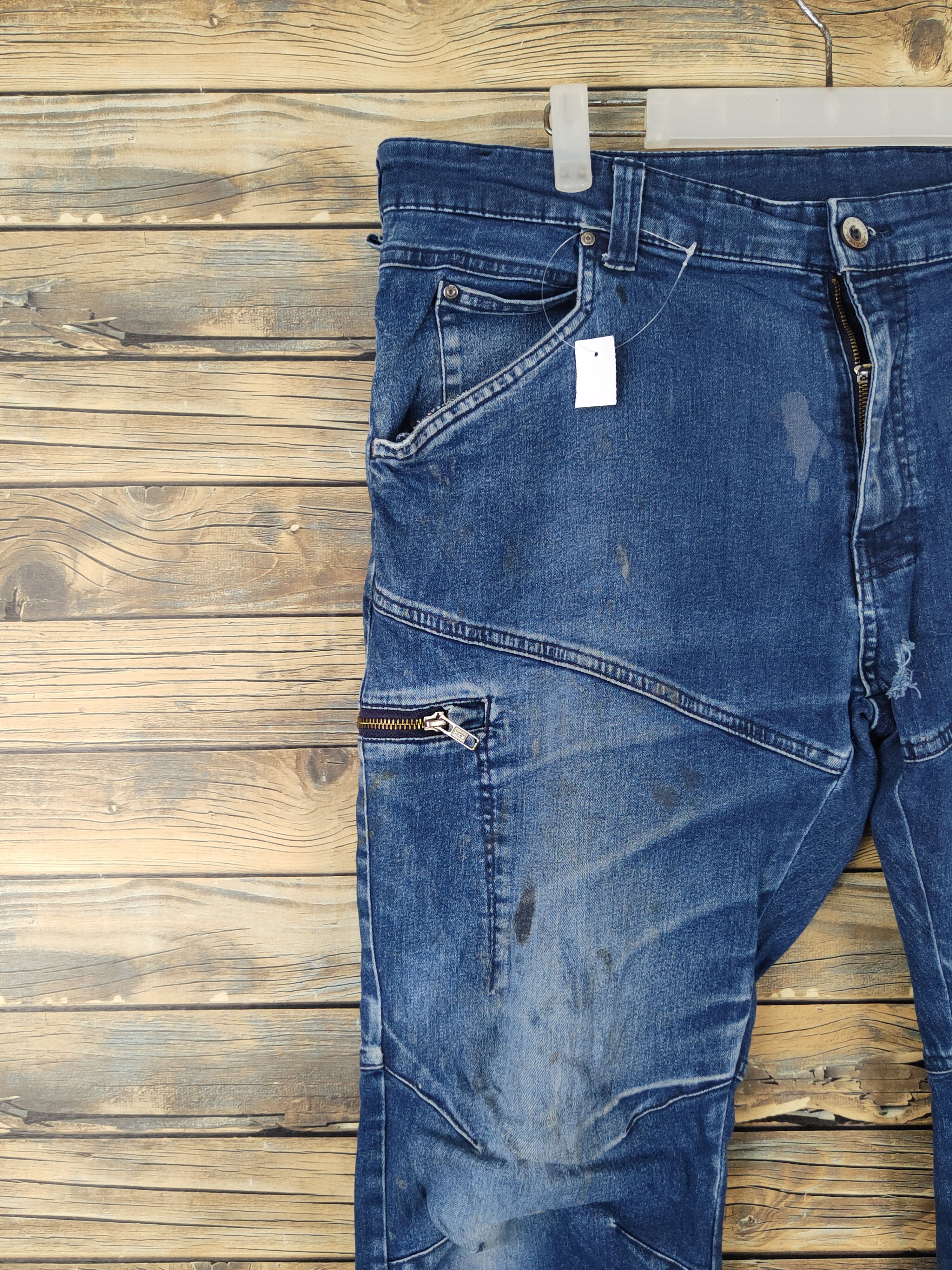 Japanese Brand FieldCore Dark Blue Distressed Ripped Jeans #W1979 Size US 39 - 3 Thumbnail