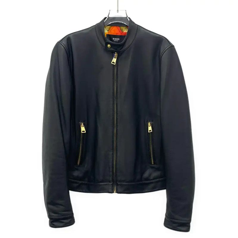 Versace Versace Black Men's Leather Jacket 0089 Size US S / EU 44-46 / 1 - 1 Thumbnail