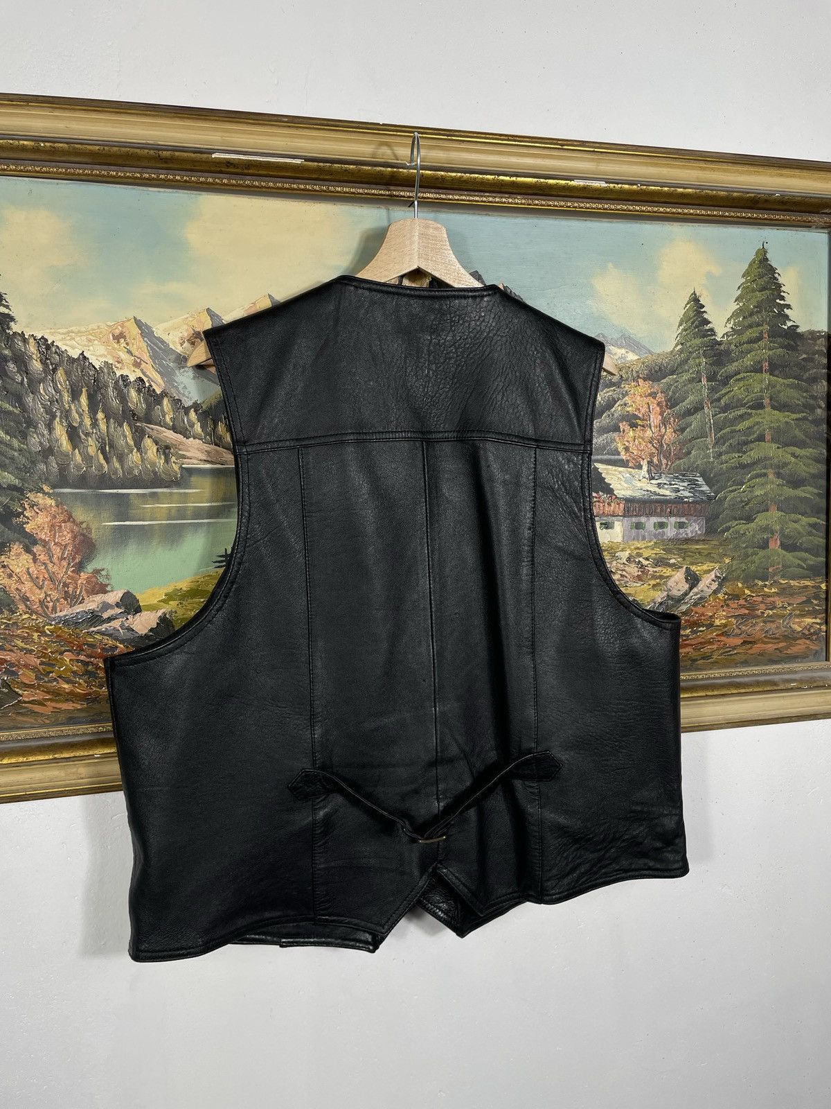 Vintage Vintage Y2k Real Leather Black Vest Jacket Punk Rock Motor Size US XL / EU 56 / 4 - 6 Thumbnail