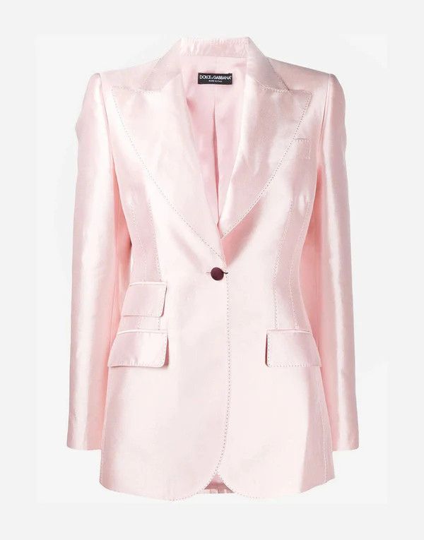 o1y0825 Silk Blazer in Blush
