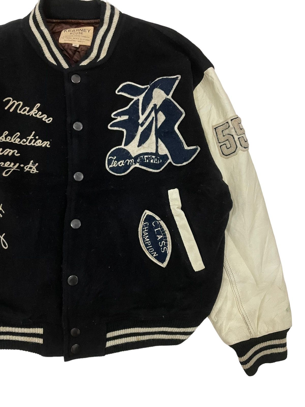 Japanese Brand Kearny House Full Patches Leather Sleeve Varsity Jacket Size US M / EU 48-50 / 2 - 3 Thumbnail