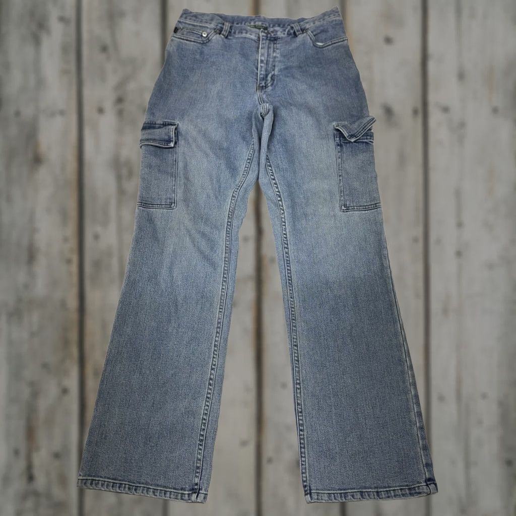 Ralph Lauren Lauren Ralph Lauren Jeans Womens 8 Light Wash Cargo Denim 90s City Logo Straight Jeans Womens Size 30" / US 8 / IT 44 - 1 Thumbnail