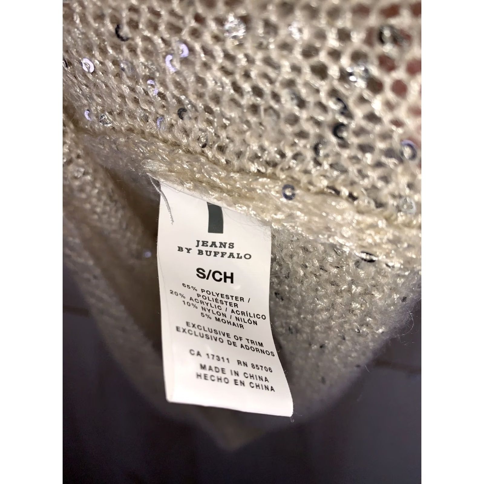 Vintage VINTAGE Jeans By Buffalo Mohair Blend Open Knit Sequined Short Sleeve Womens Top S Ivory Mohair Blouse Sequin V-Neck Modern? Size S / US 4 / IT 40 - 4 Thumbnail