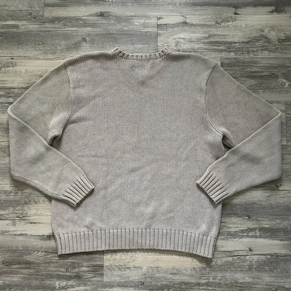 Polo Ralph Lauren Vintage Polo Ralph Lauren Beige V-Neck Knitted Sweater Size US XL / EU 56 / 4 - 4 Thumbnail