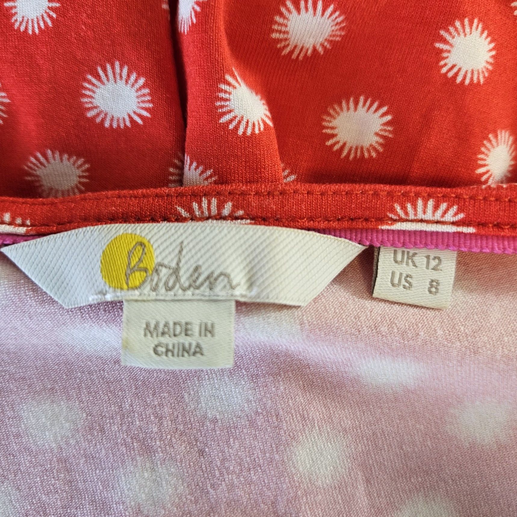 Boden Boden Dress Womens Viscose Red Long Sleeve V-Neck Sz 8 Mini Casual Pullover Size M / US 6-8 / IT 42-44 - 5 Thumbnail