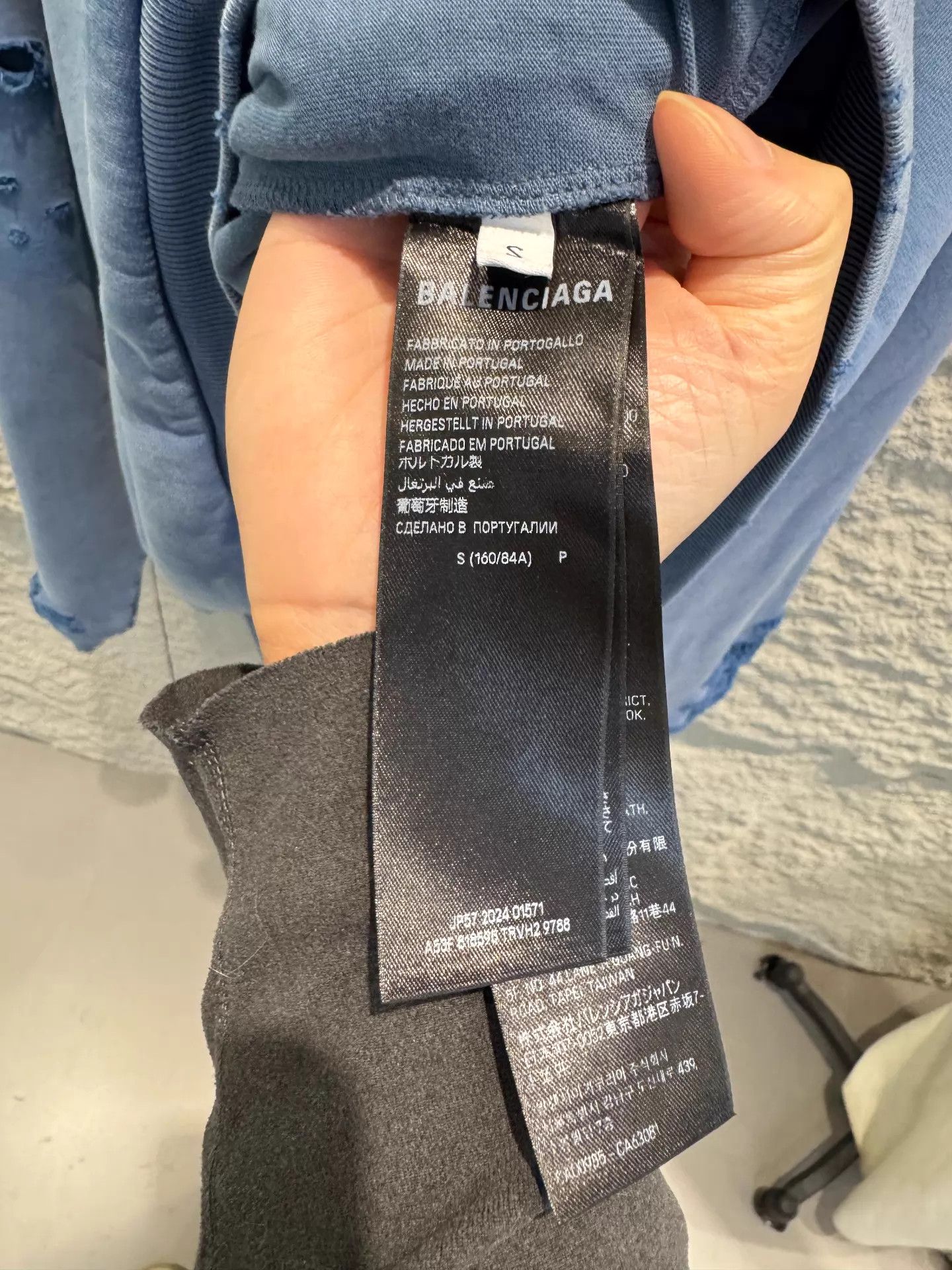 Balenciaga Balenciaga FW25 3B Wormhole Destroyed Unisex Blue Hoodie S Size S / US 4 / IT 40 - 3 Thumbnail