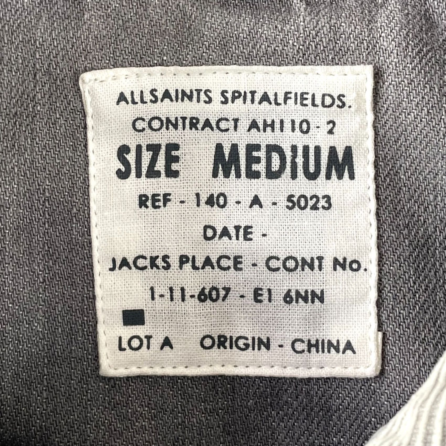 Allsaints AllSaints Fend Shirt Men Medium Grey Heavy Denim Pearl Snap Collar Rock Shirt Size US M / EU 48-50 / 2 - 3 Thumbnail