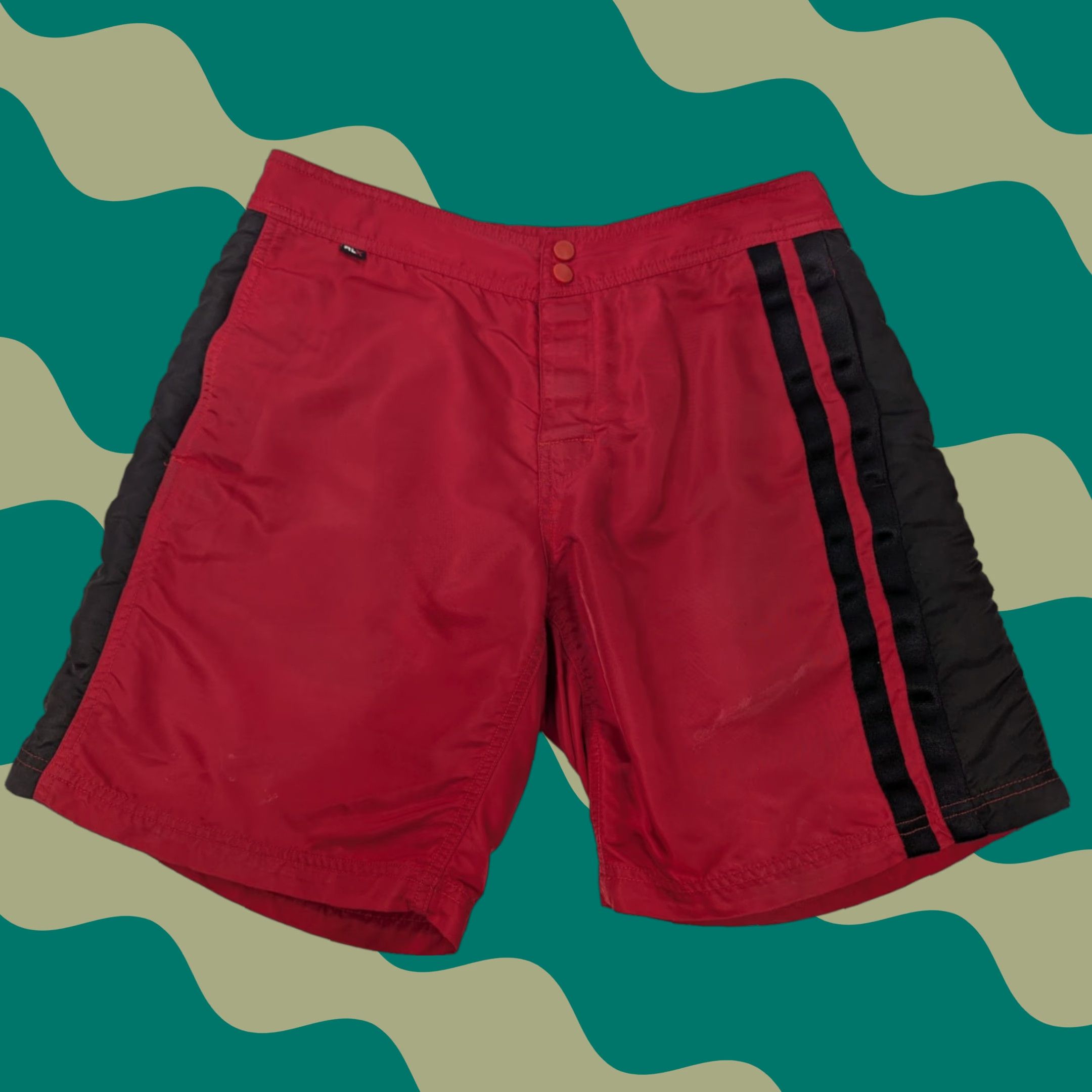 Ralph Lauren RLX Polo Sport Ralph Lauren Men Red Striped Nylon Performance Shorts Athletic Quick Dry Pockets 32 Size US XS / EU 42 / 0 - 1 Thumbnail