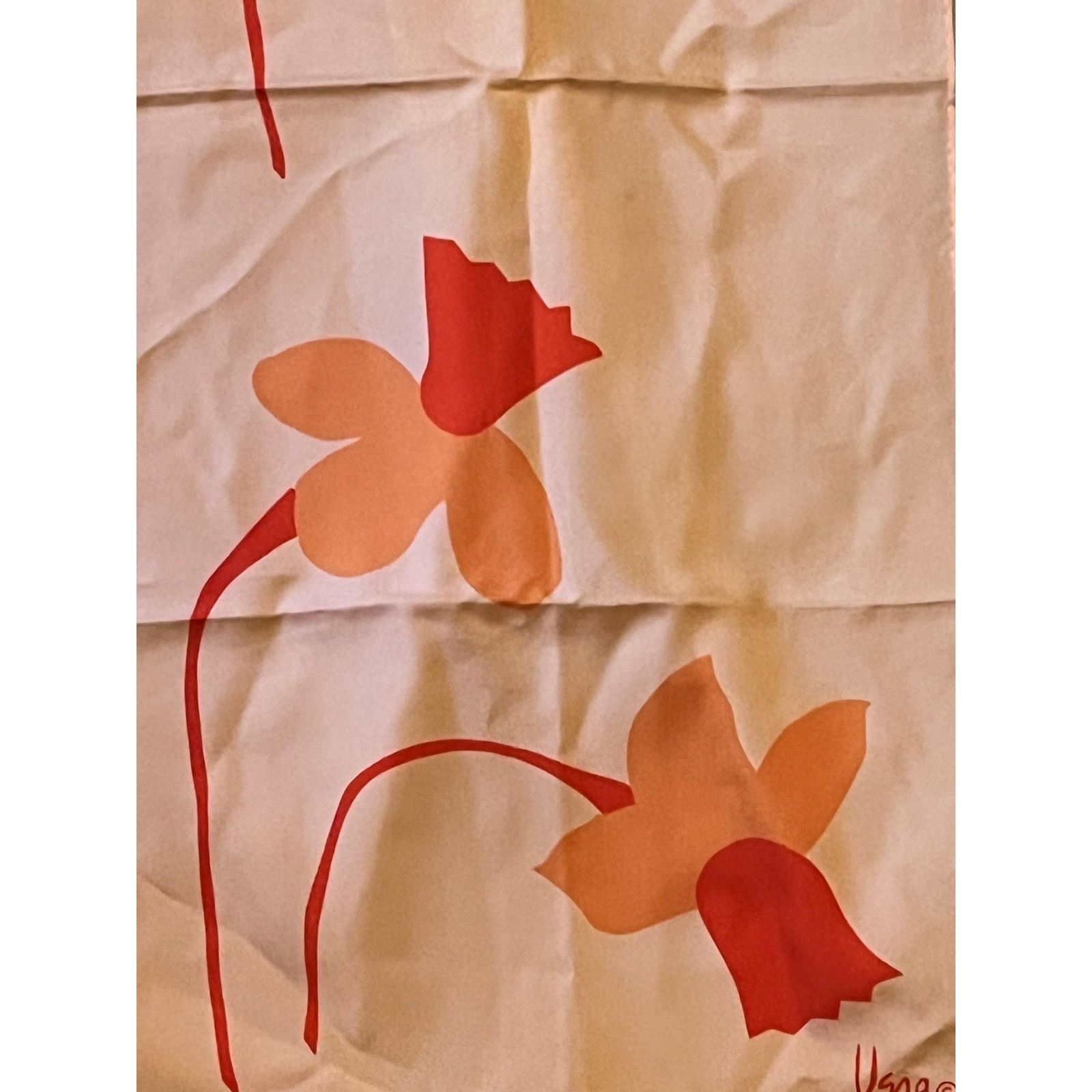 Other Vintage VERA Neumann Scarf ~ Daffodils ~ 10" x 45" Size ONE SIZE - 4 Thumbnail