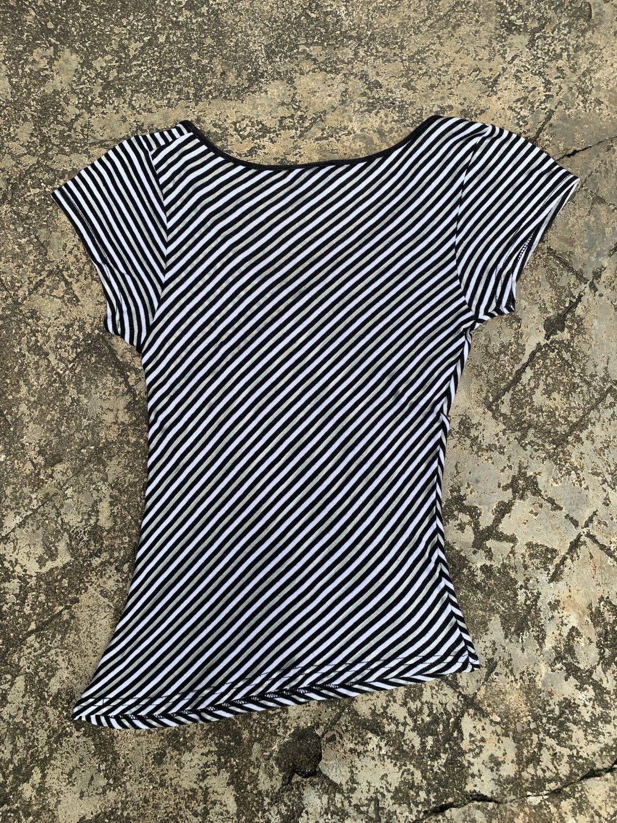 Japanese Brand y2k R Twenty Two Crossover 3D Striped Top Size S / US 4 / IT 40 - 2 Thumbnail