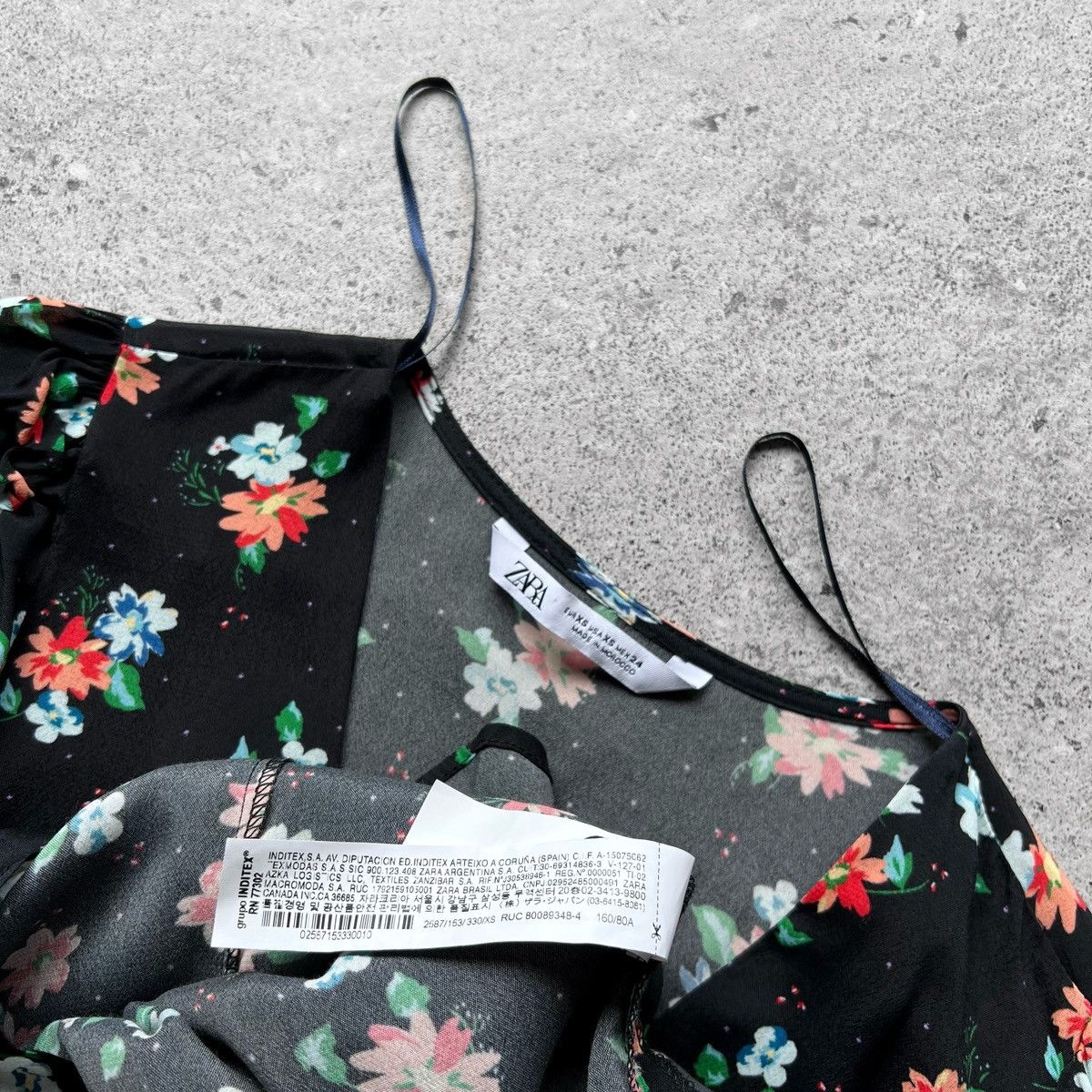 Designer × Zara Zara Women’s Viscose Black Floral Dress Streetwear Size XS / US 0-2 / IT 36-38 - 10 Thumbnail