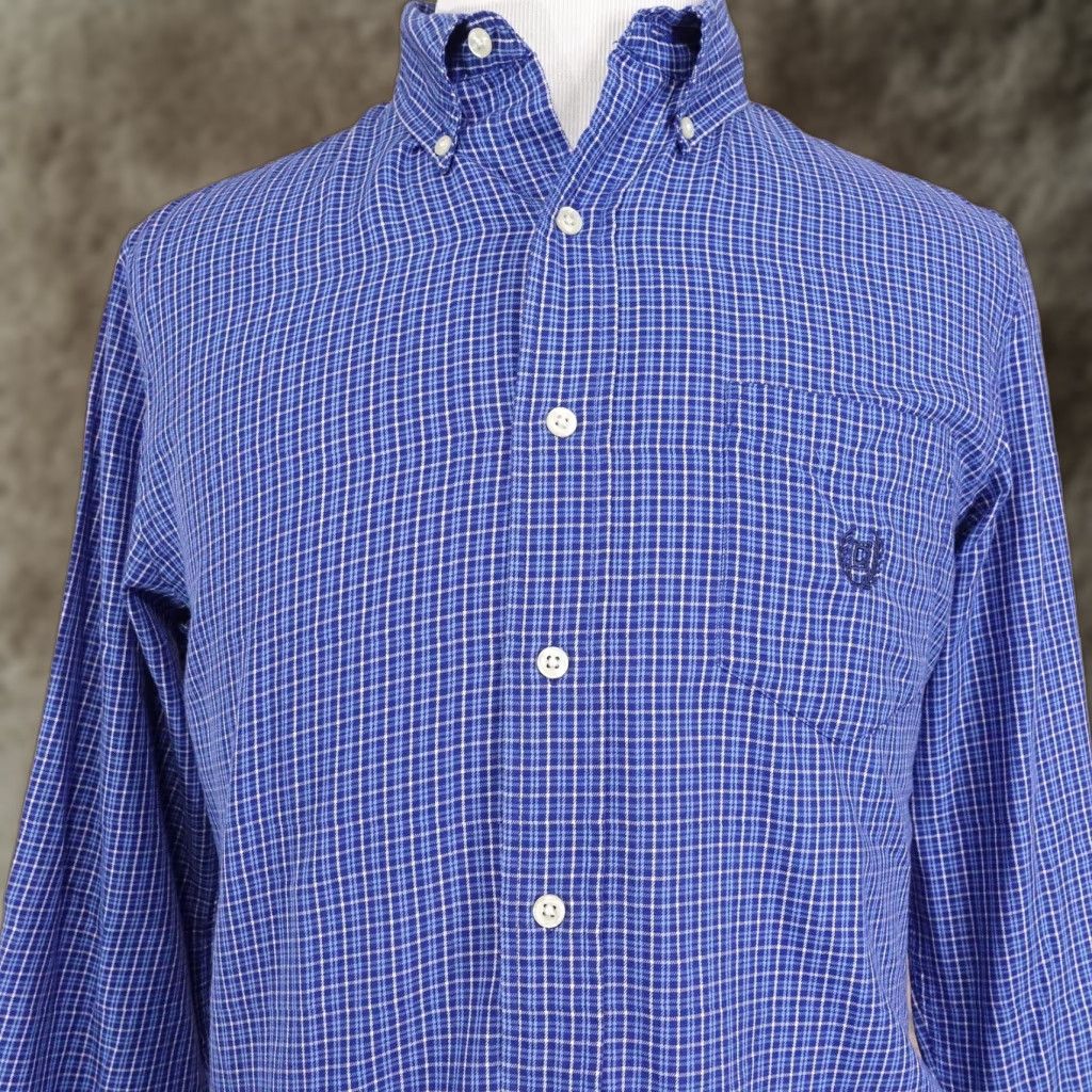 Chaps Chaps Shirt Mens Medium Blue Check Long Sleeve Button-Down Collar Crest Logo Casual Size US M / EU 48-50 / 2 - 1 Thumbnail