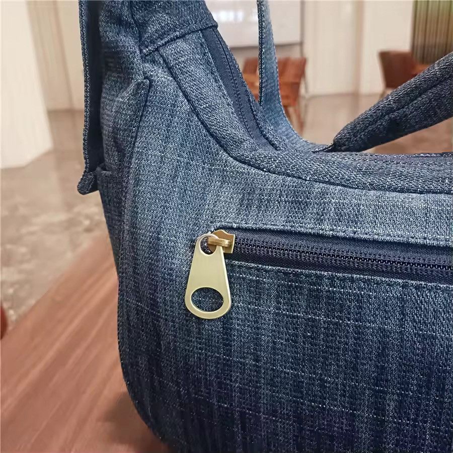 Japanese Brand × Vintage Large Capasity Denim Jean Hobo Bag Size ONE SIZE - 5 Thumbnail