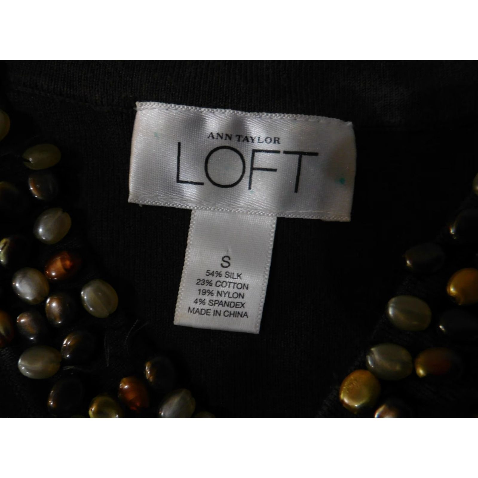 Loft VINTAGE Ann Taylor LOFT Tank Top Womens Small Brown Beaded Silk Blend Keyhole Neck Knit Size S / US 4 / IT 40 - 5 Thumbnail