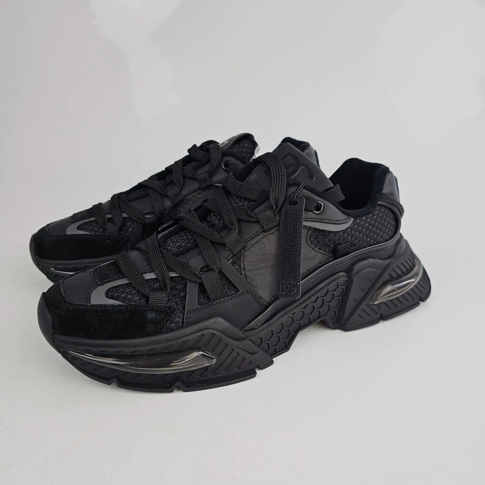 image of Christian Louboutin x Dolce Gabbana Dolce&gabbana Airmaster Men's Black Sneakers New (Size 9)