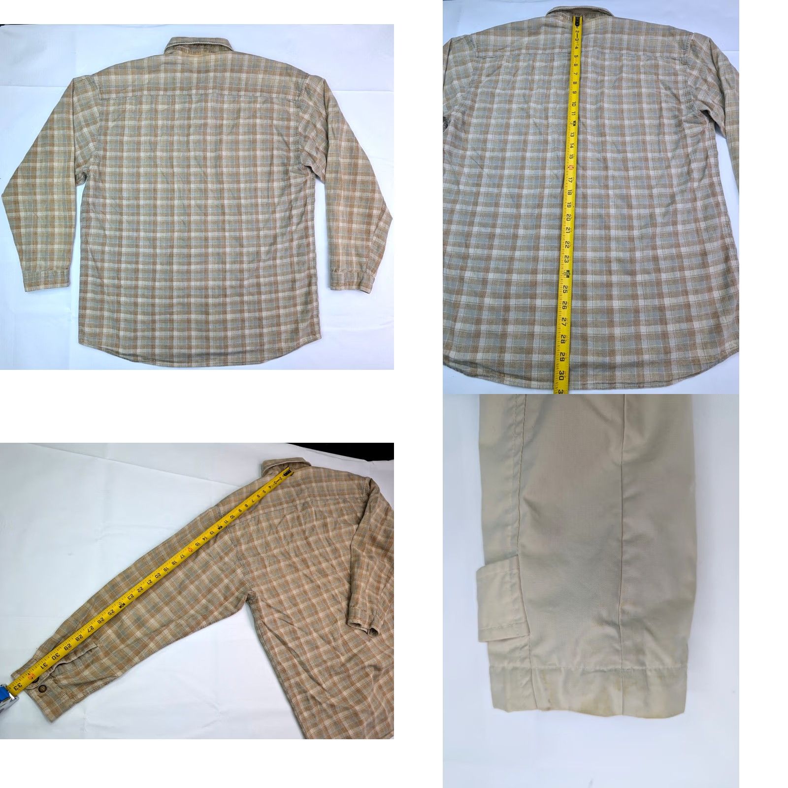 Vintage Baxter Shirt Men L Plaid Brown Tan Cotton Linen Button-Down Long Sleeve casual Vintage: No Size US L / EU 52-54 / 3 - 8 Thumbnail