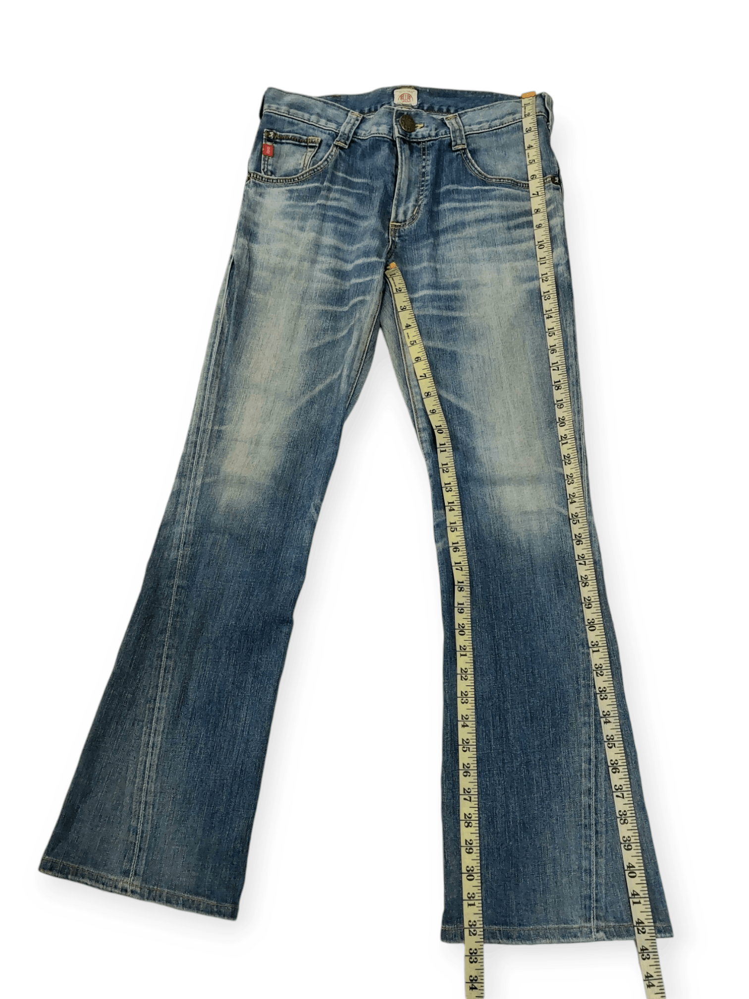 Edwin Flare💥 90's Edwin Blue Trip Tokyo Japan Buckle Back Denim Size US 33 - 20 Thumbnail