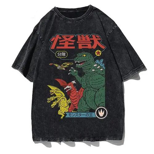 Japanese Brand Harajuku Japanese Classic Godzilla Print Tshirt Size US XXL / EU 58 / 5 - 4 Thumbnail