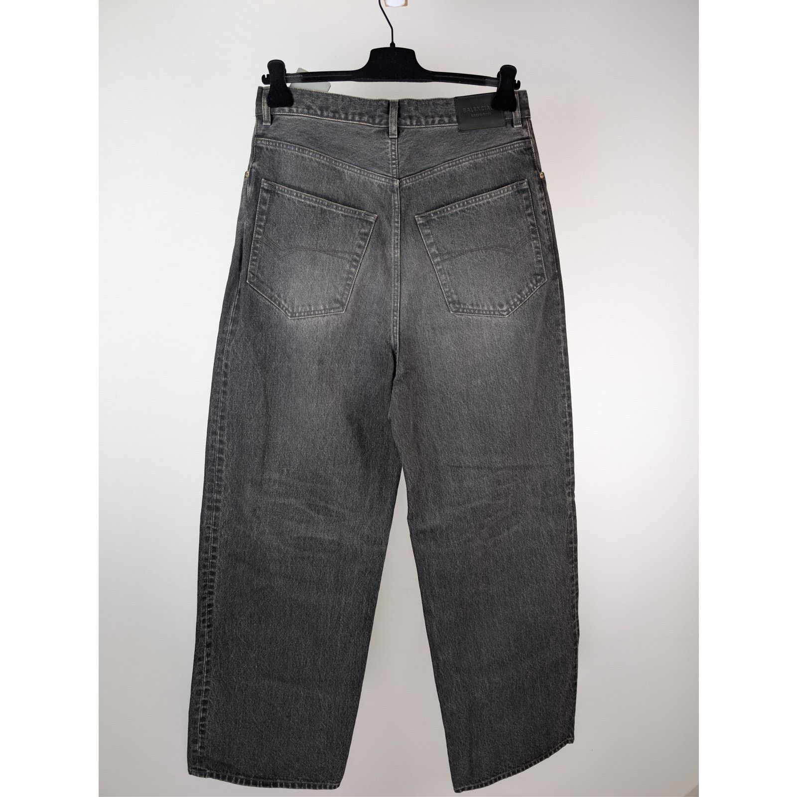 Balenciaga o1rshd1 Organic Japanese Denim Baggy Pants in Wash Black Size US 30 / EU 46 - 15 Thumbnail