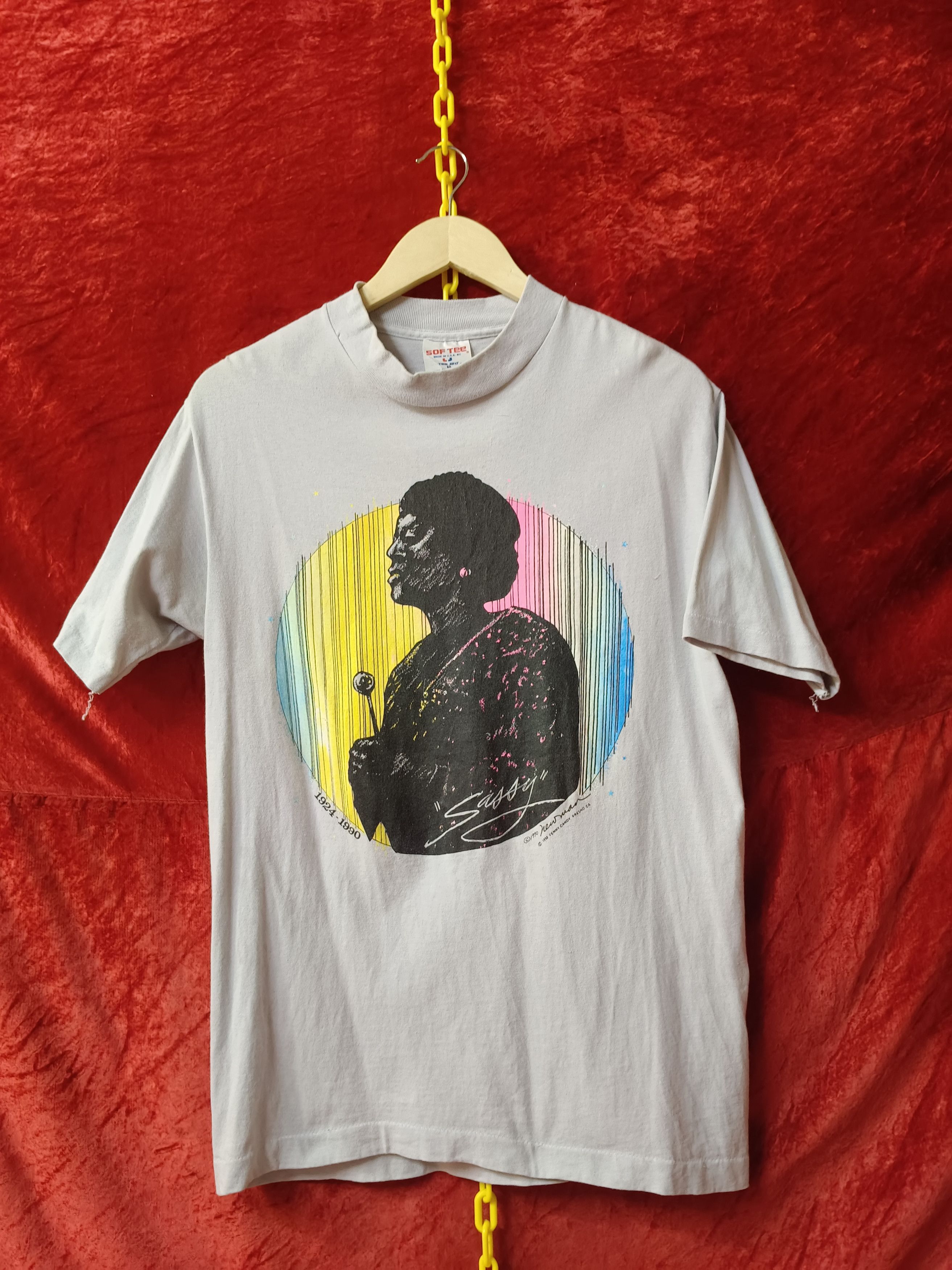 Band Tees 90s Jazz Singer Sarah Vaughan Sassy Art Tee Size US M / EU 48-50 / 2 - 11 Thumbnail