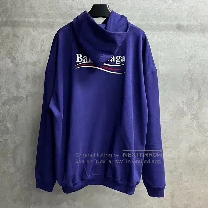 Balenciaga Balenciaga Blue Embroidered Hoodie. Size US S / EU 44-46 / 1 - 2 Thumbnail