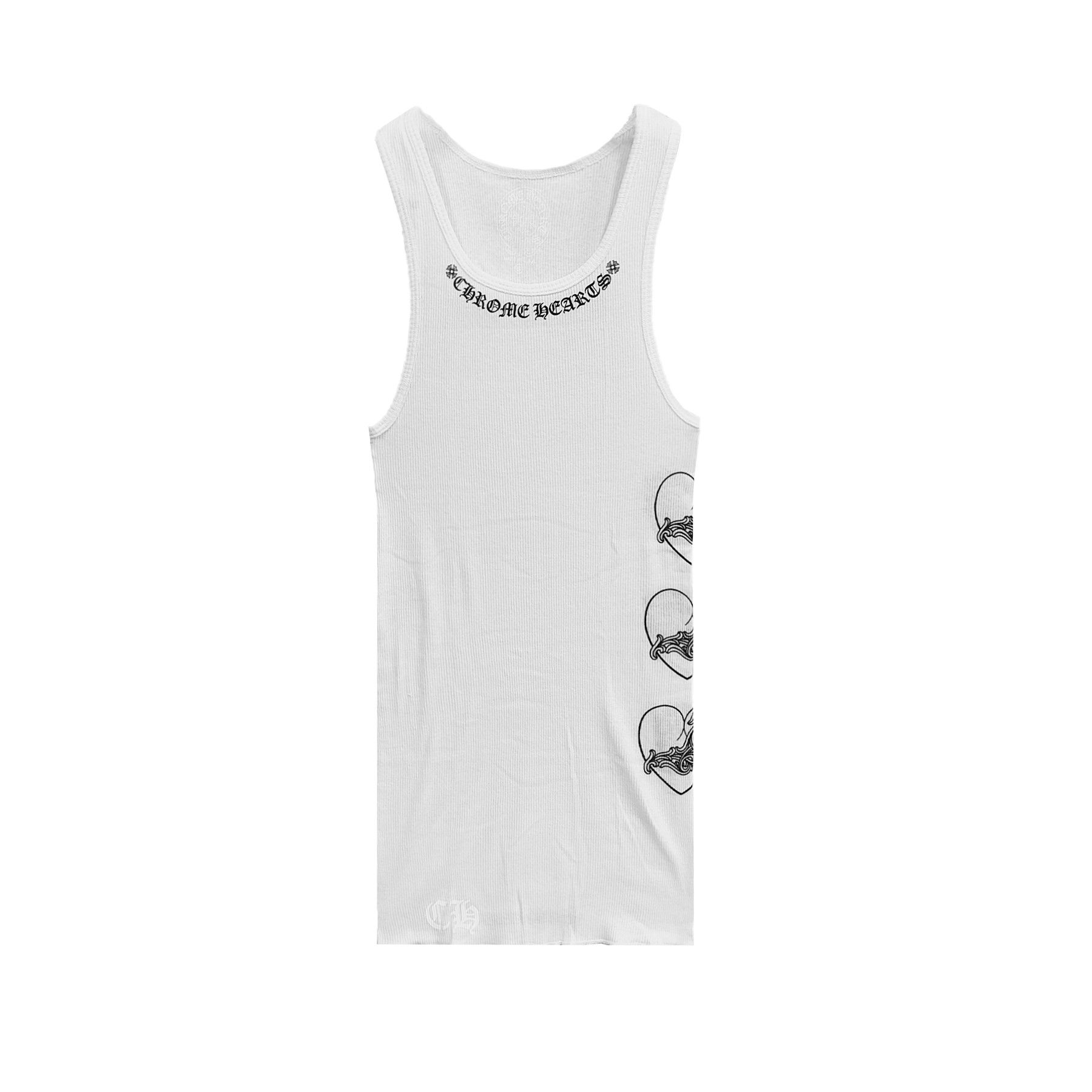 Chrome Hearts LOVE U Vine Heart White Rib Tank Top