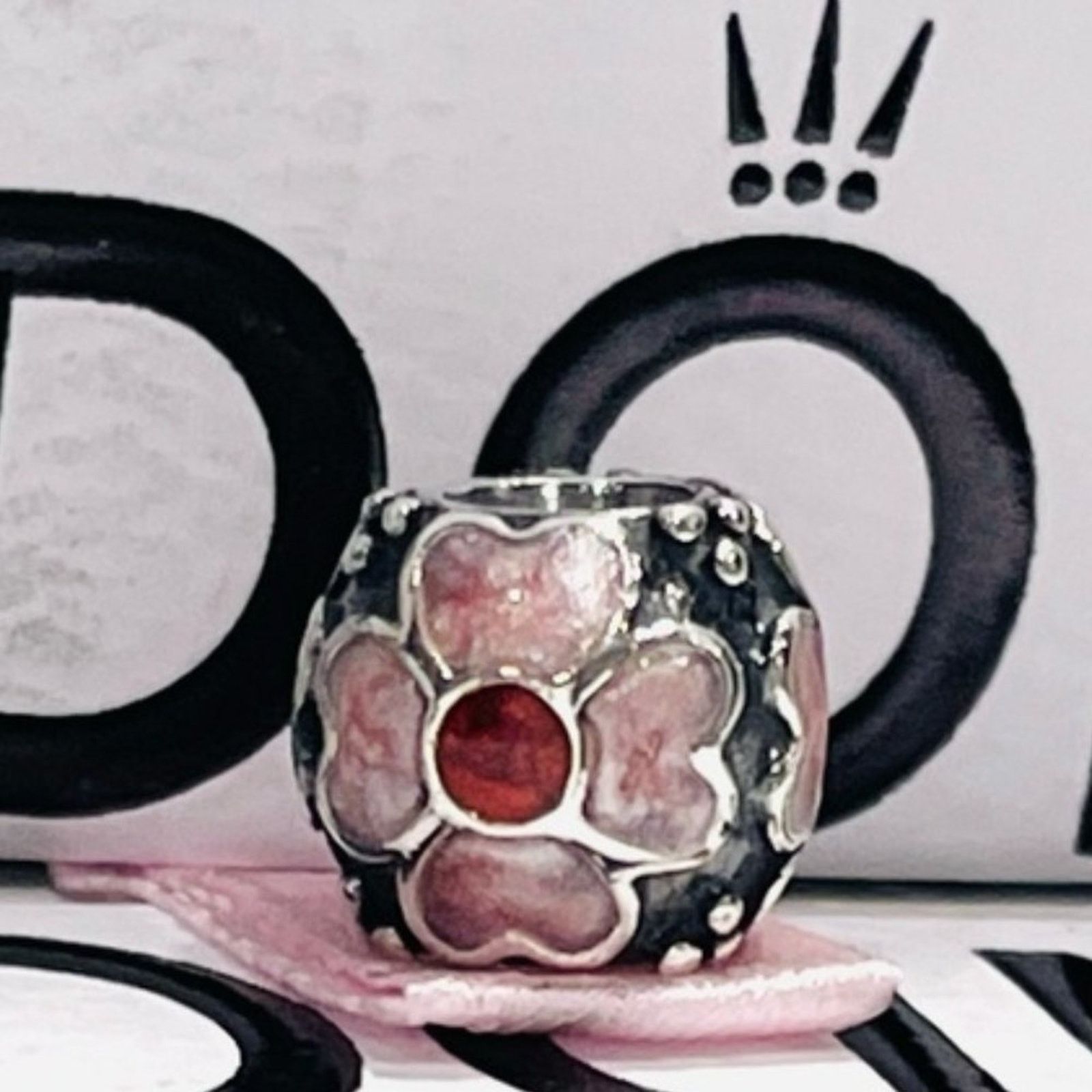 pandora PANDORA Daisy Flower with Red and Pink Enamel Bead -790433ER Size ONE SIZE - 2 Thumbnail