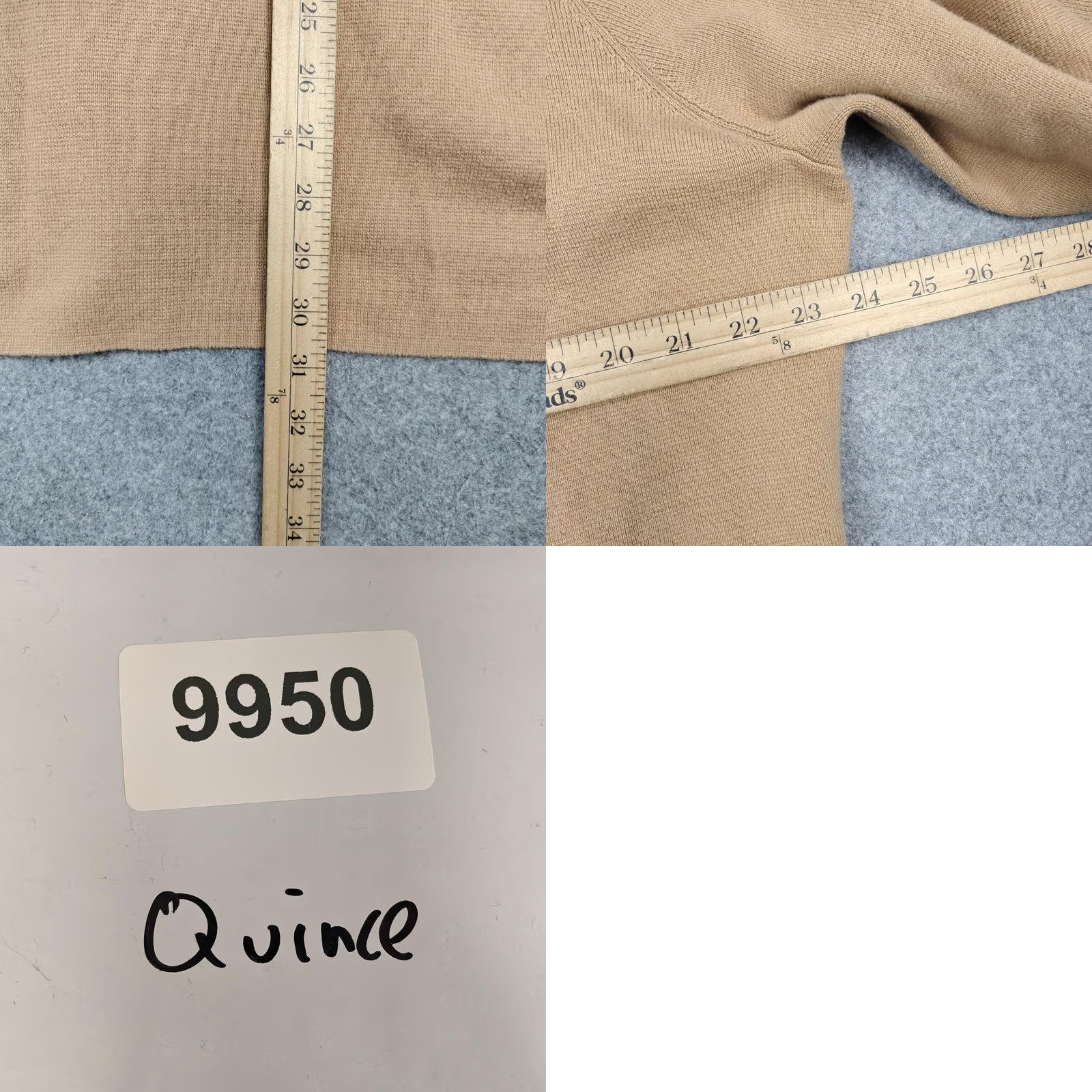 Quince Quince Womens XL Beige Organic Cotton Knit Open Front Jacket Cardigan Size XL / US 12-14 / IT 48-50 - 8 Thumbnail