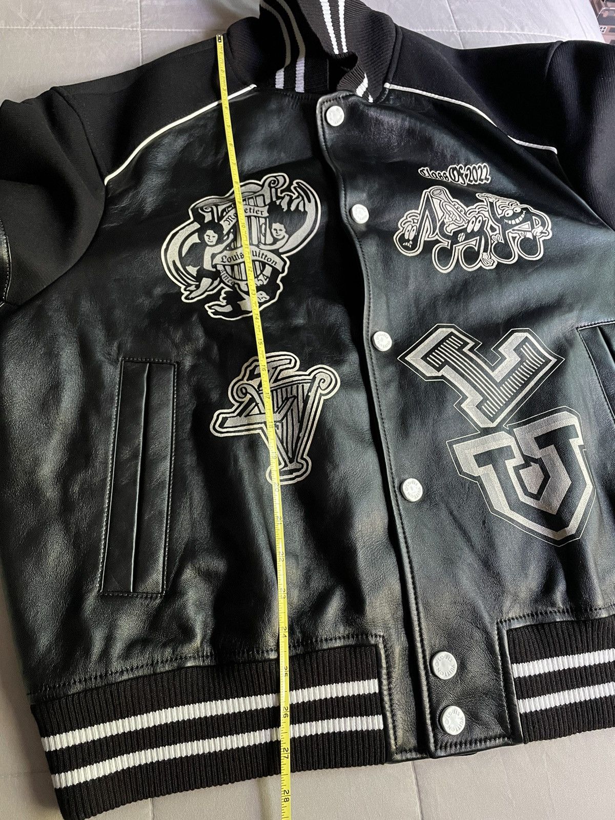 Louis Vuitton Louis Vuitton Black Leather Varsity Jacket Size US L / EU 52-54 / 3 - 11 Thumbnail