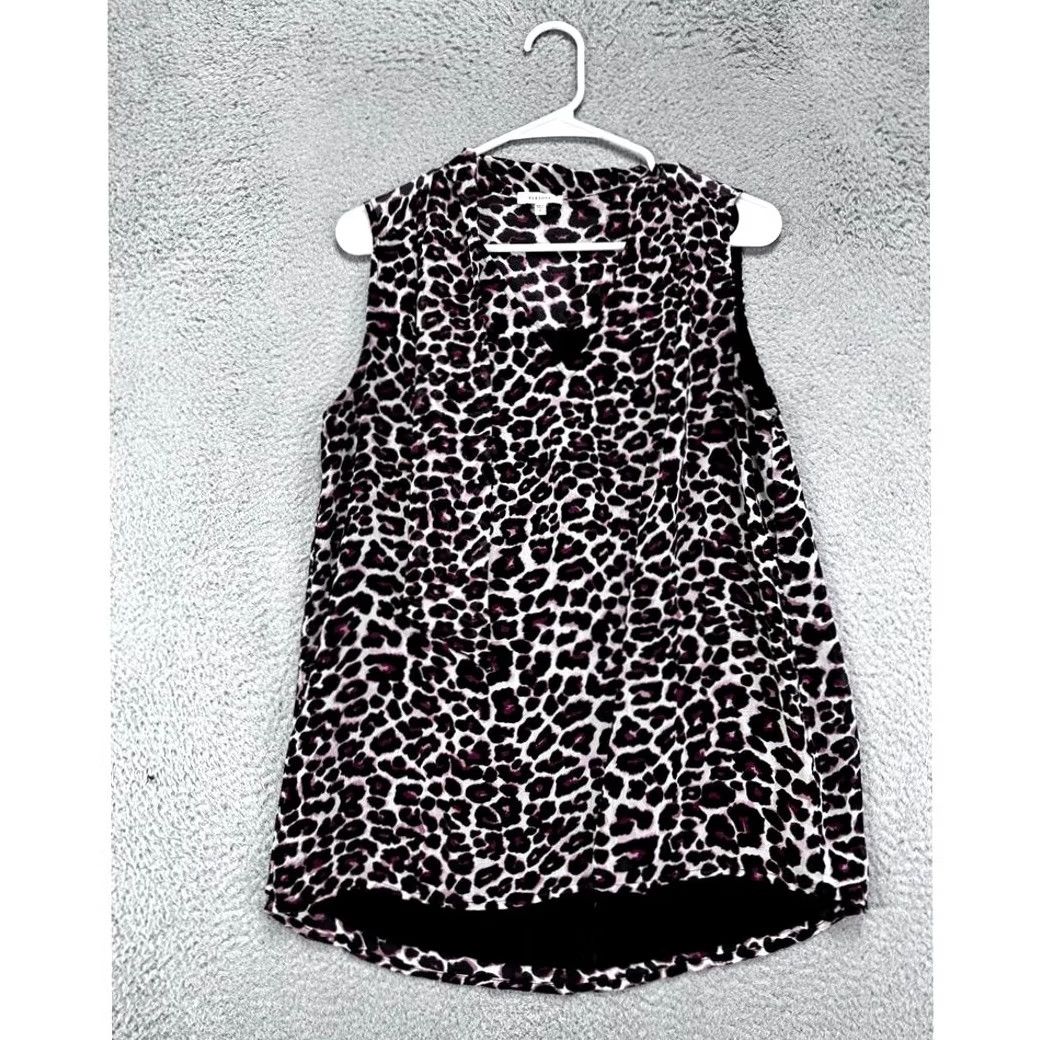Vintage VINTAGE Pleione Shirt Womens Small Black Leopard Print Sleeveless Blouse Tops Ladies Size S / US 4 / IT 40 - 2 Thumbnail