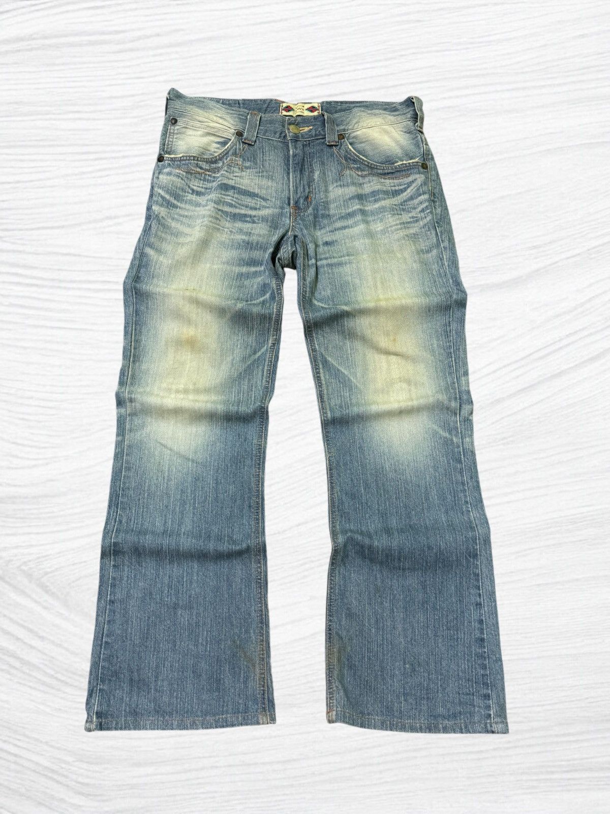 Edwin FLARED VINTAGE EDWIN CLAW MARK MUD WASH JEANS VERY RARE Size US 34 / EU 50 - 2 Thumbnail