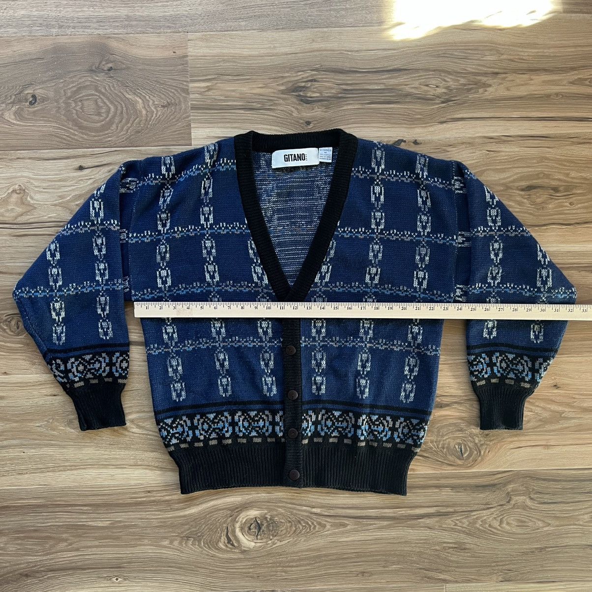 Other Vintage Gitano Mens Medium Blue Cardigan Sweater Size US M / EU 48-50 / 2 - 4 Thumbnail