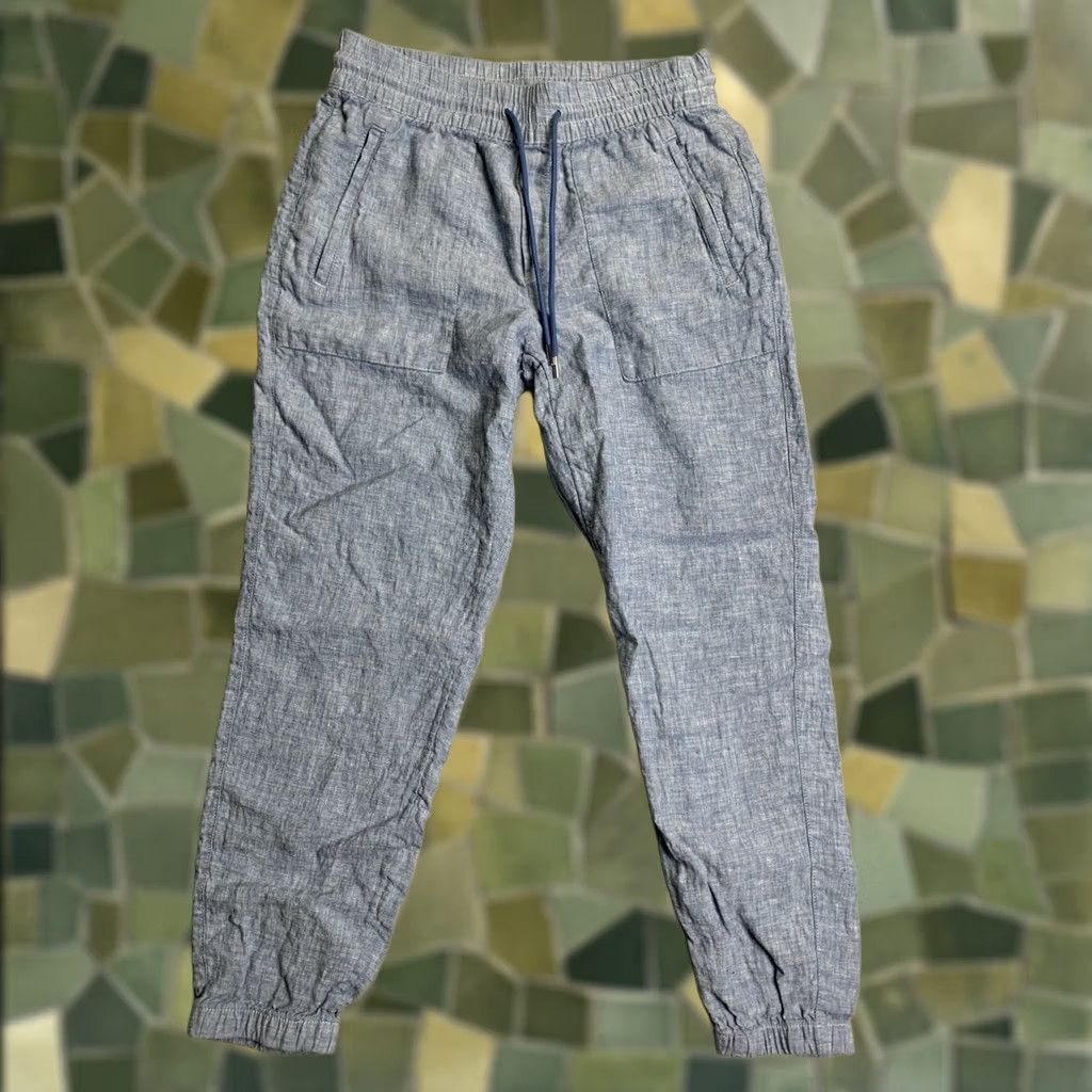 Athleta Athleta Retreat Jogger Pants Womens Size 4 Chambray Blue Pockets Linen Casual Travel Knit Size 27" / US 4 / IT 40 - 1 Thumbnail