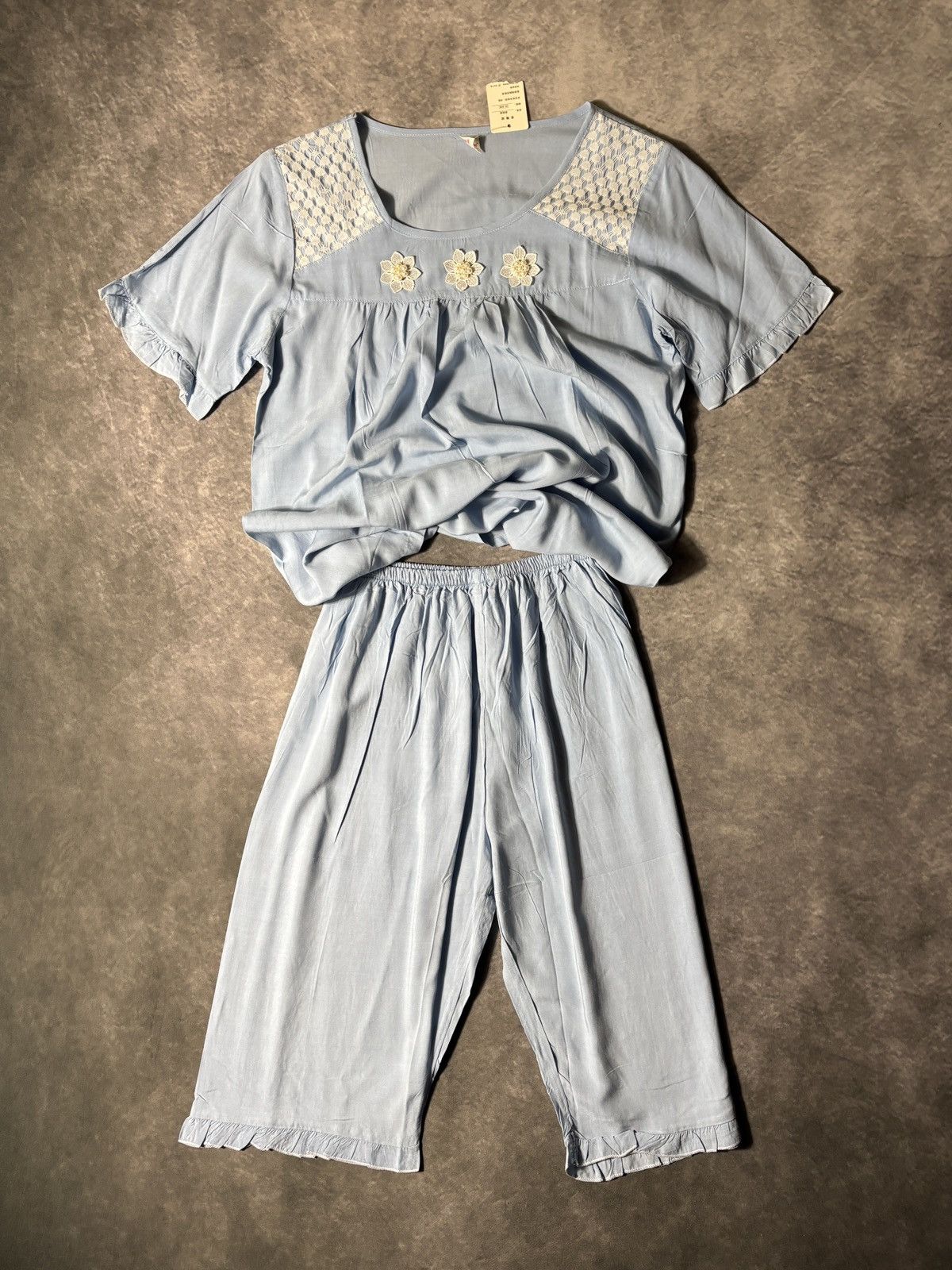 Vintage VIntage Pyjama Set Matching Two Piece Culotte Shorts Silk Size 26" / US 2 / IT 38 - 1 Thumbnail