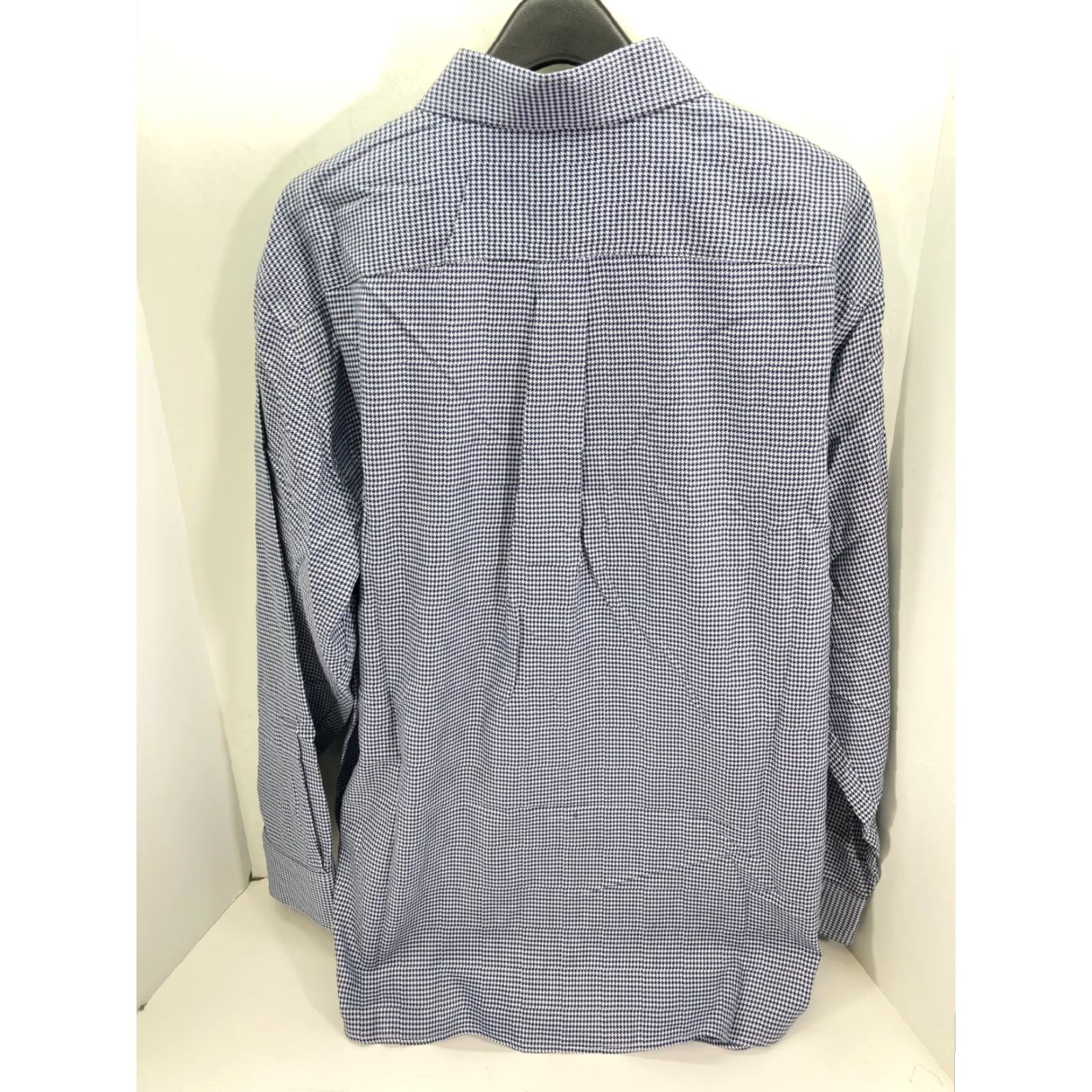 Cremieux Daniel Cremieux Shirt Mens XL Navy Blue White Houndstooth Long Sleeve Button Up Size US XL / EU 56 / 4 - 7 Thumbnail