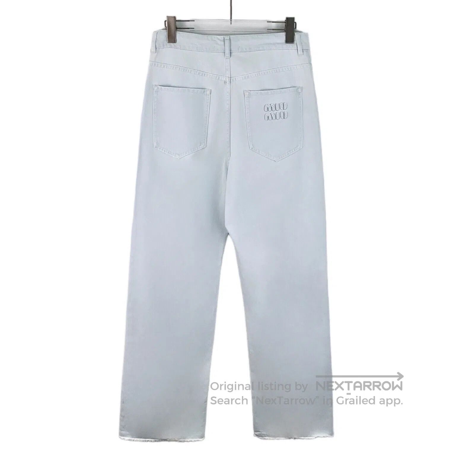 Miu Miu Miu Miu Light blue cotton casual straight-leg denim long p Size 24" / US 00 / IT 34 - 2 Thumbnail