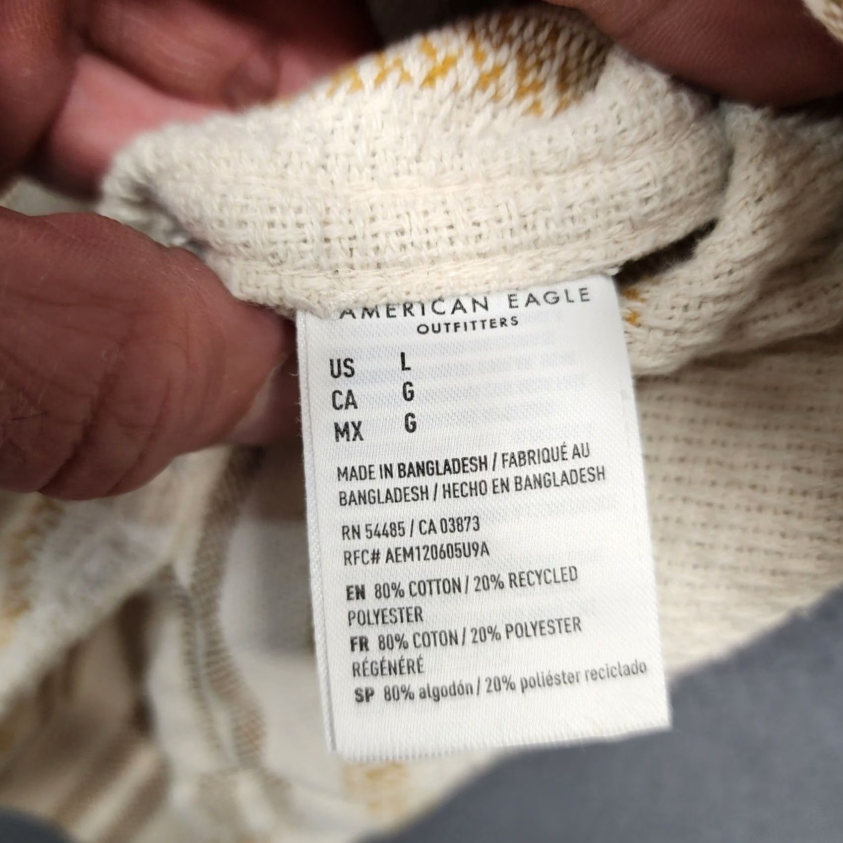 Vintage VINTAGE American Eagle Shirt Mens Large Short Sleeve Button Up Relaxed Heavy Cotton Camp Striped Collared Button-Up Mens Size US L / EU 52-54 / 3 - 6 Thumbnail