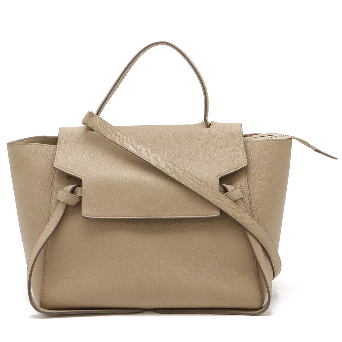 Celine Celine Leather Belt Bag Mini 2Way Bag 176103 Leather Shoulder Bag 176103 in Beige, Women's