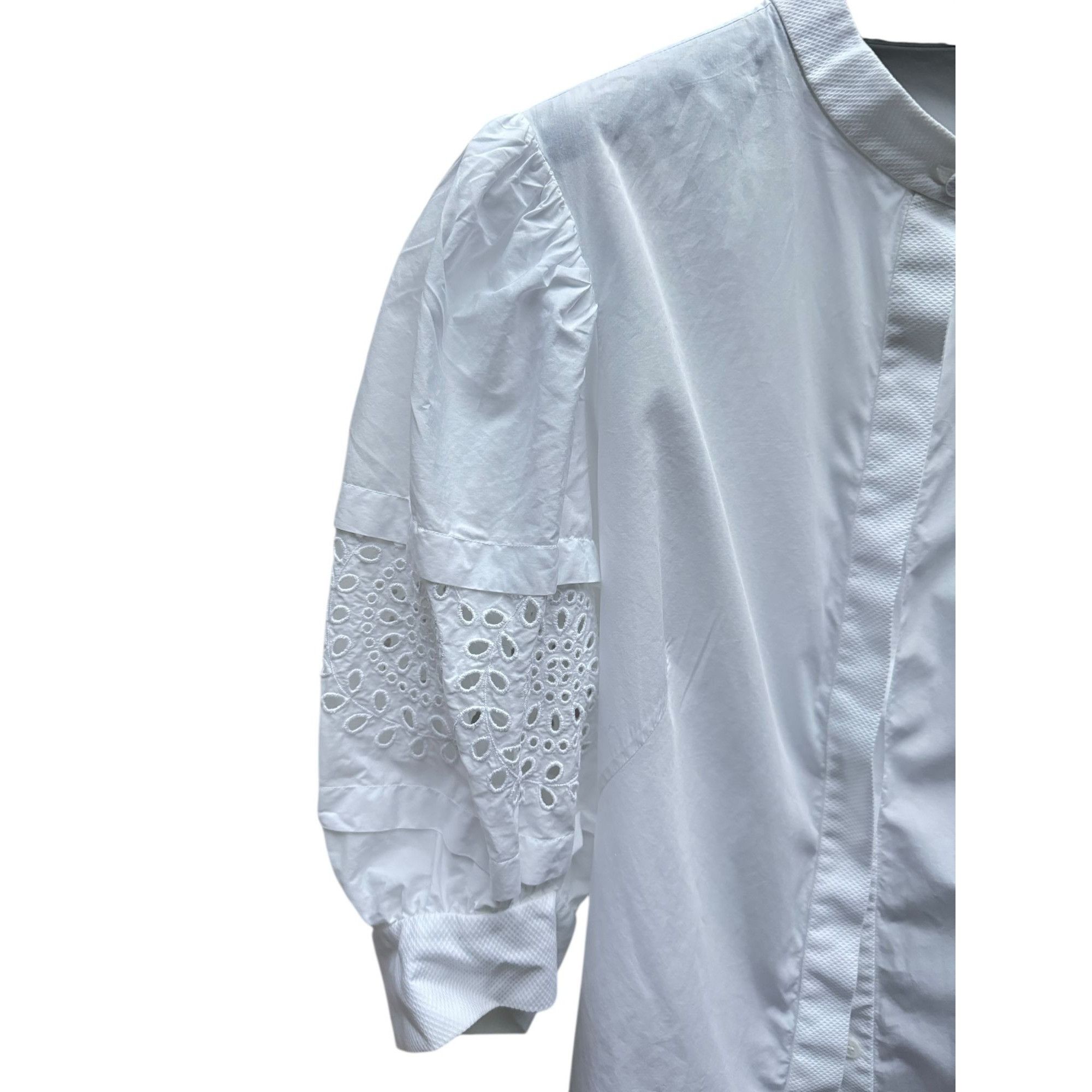 Alexander McQueen White Romantic Puff-Sleeve Shirt Size M / US 6-8 / IT 42-44 - 4 Thumbnail