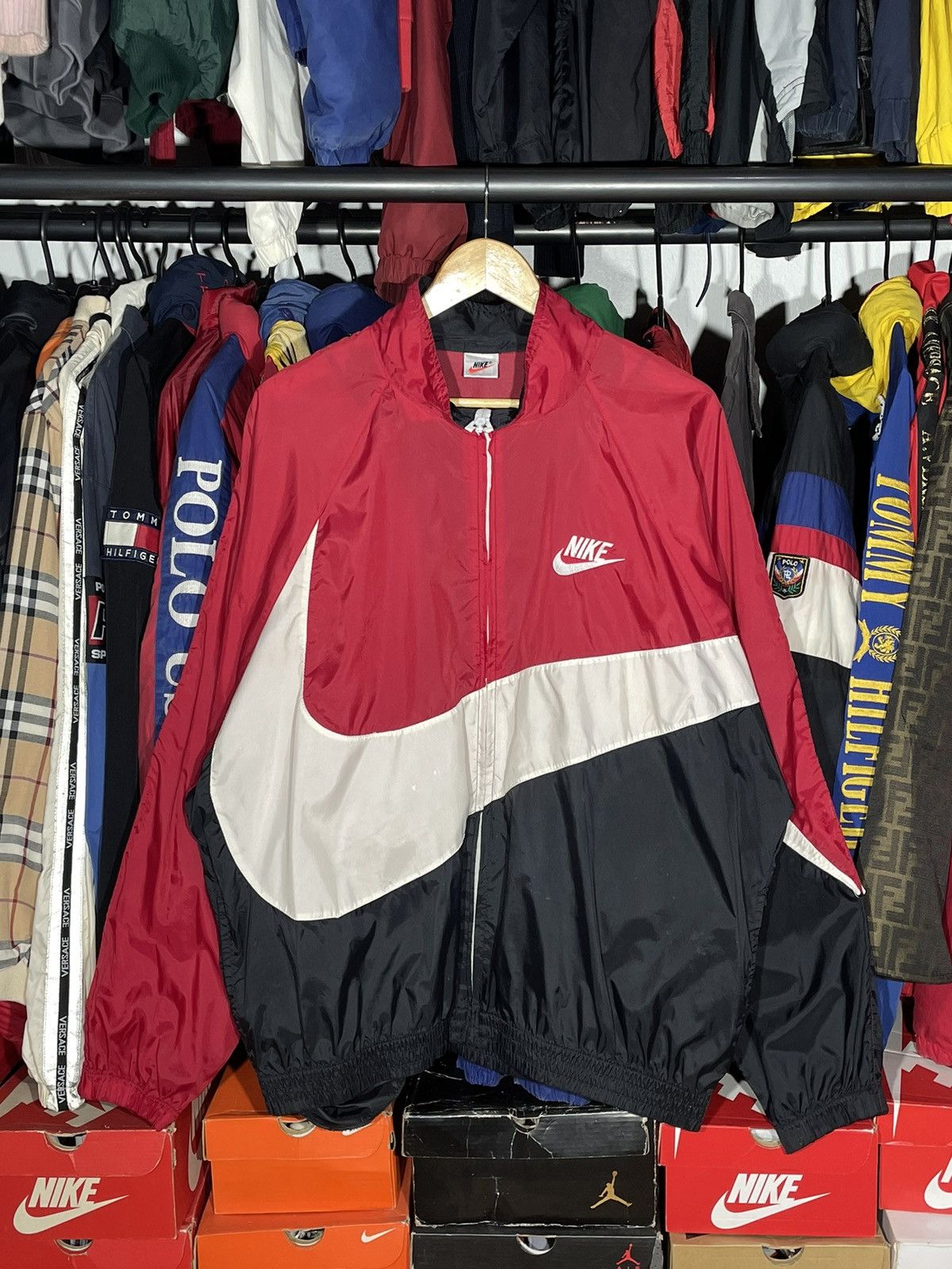 Nike × Vintage Windbreaker Nike Big Swoosh Vintage 90’s Size US L / EU 52-54 / 3 - 1 Thumbnail