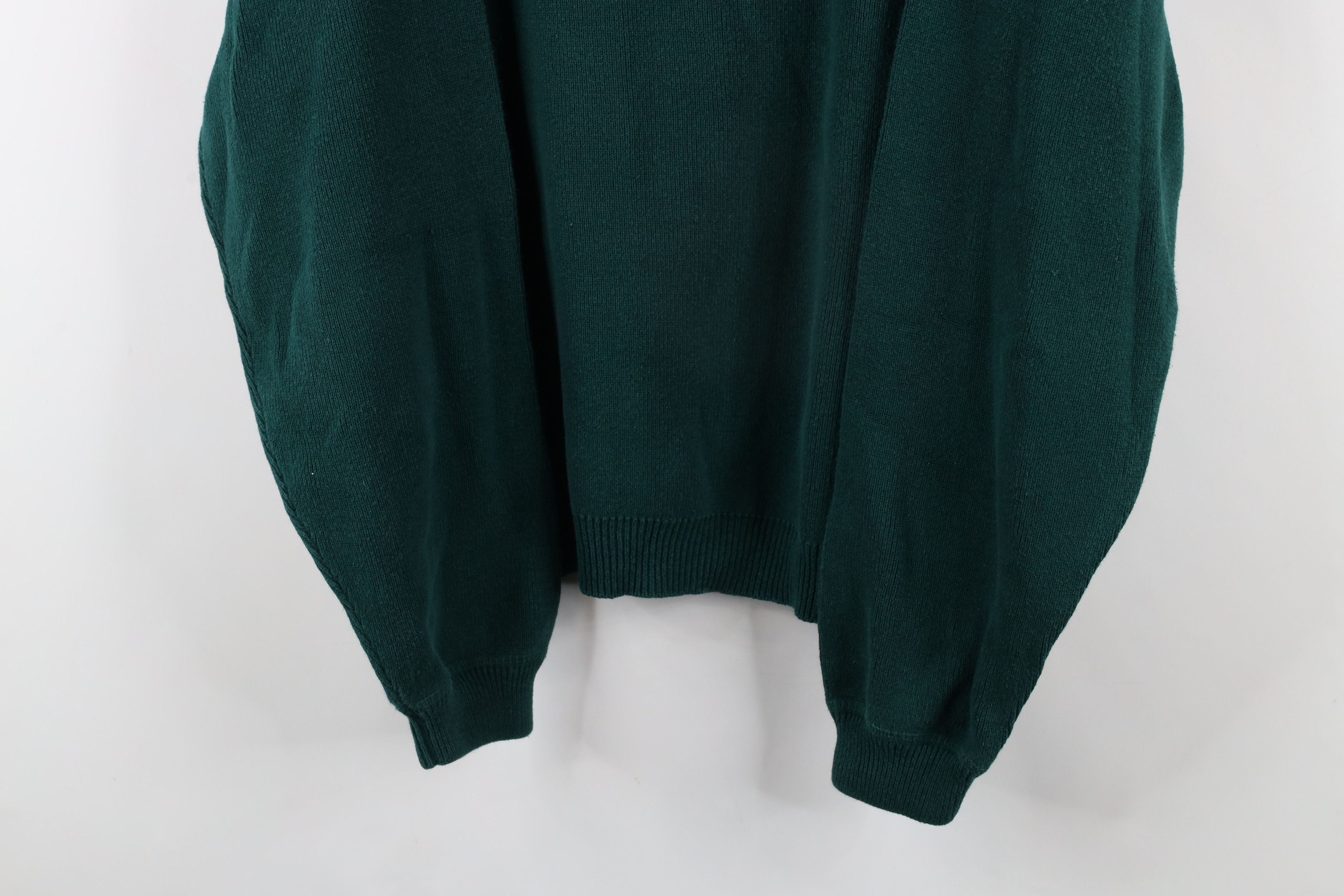 Eddie Bauer × Vintage Vintage 90s Eddie Bauer Cotton Ribbed Knit Sweater Green Size US L / EU 52-54 / 3 - 3 Thumbnail