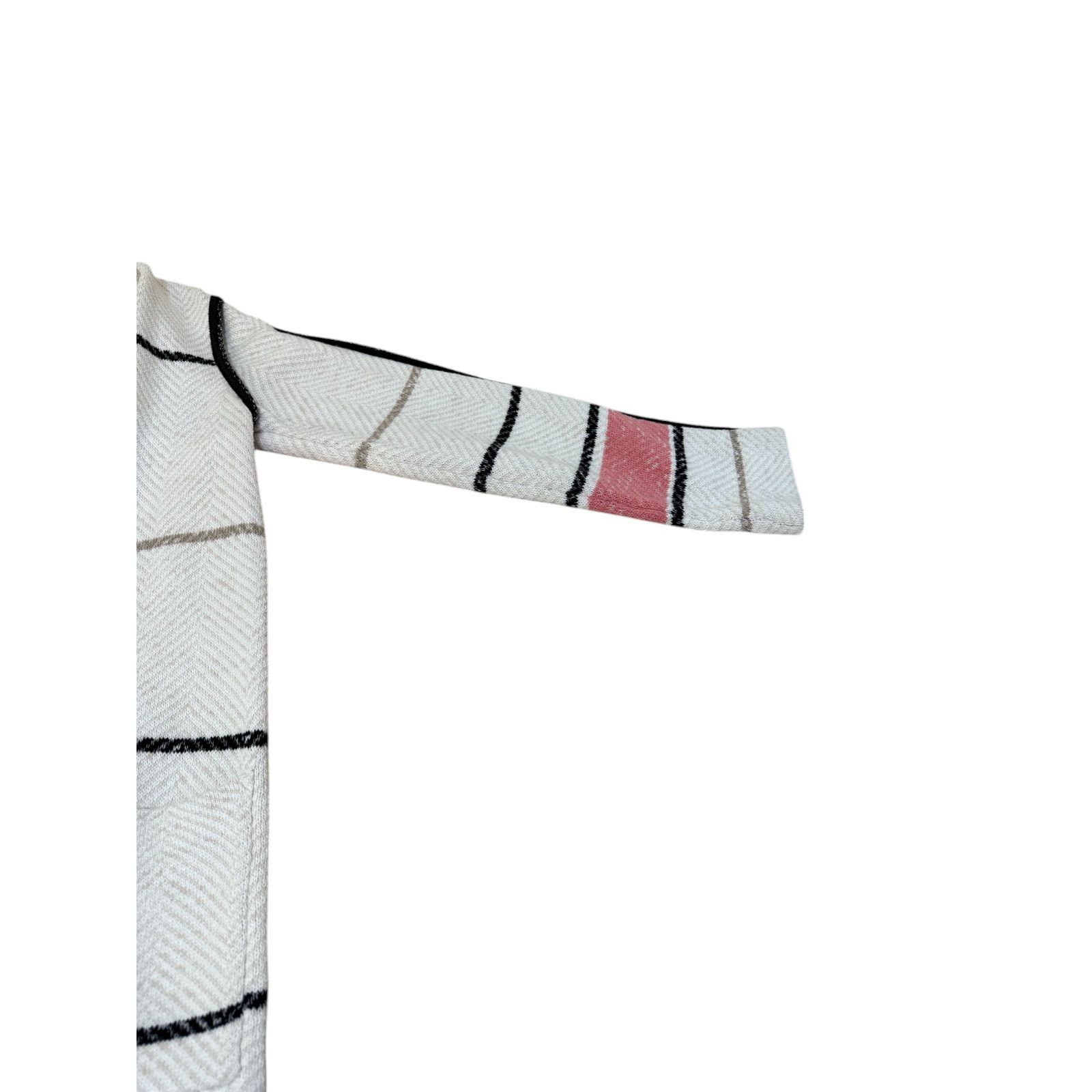 NIC+ZOE Nic+Zoe Cardigan Women X Small Beige Striped Open Preppy Size XS / US 0-2 / IT 36-38 - 8 Thumbnail