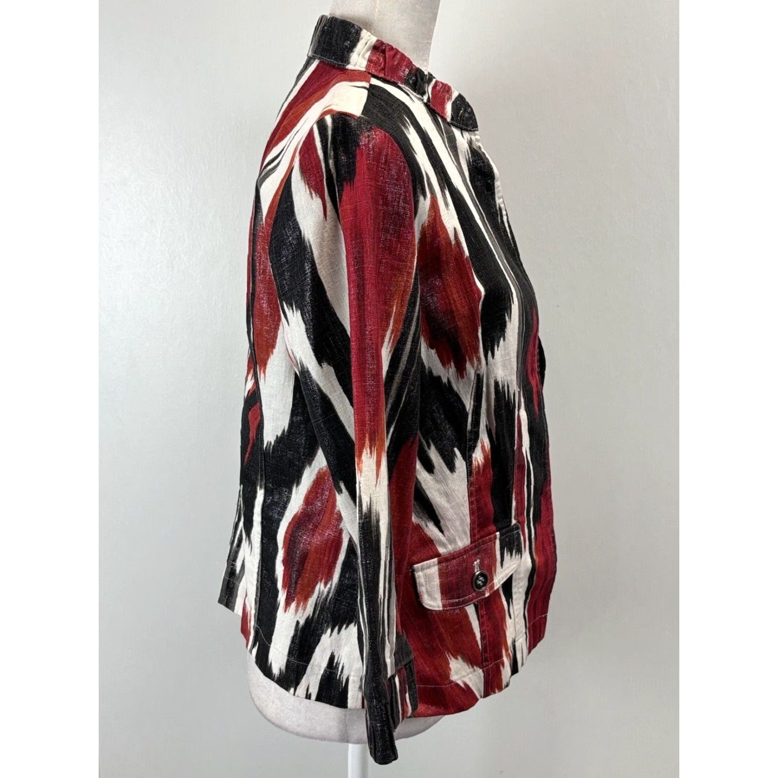 Vintage VINTAGE Chicos Linen Blazer Jacket Women's Small Red White Size S / US 4 / IT 40 - 4 Thumbnail