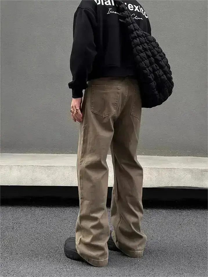 Japanese Brand Retro straight leg micro flared brown jeans Size US 32 / EU 48 - 2 Thumbnail