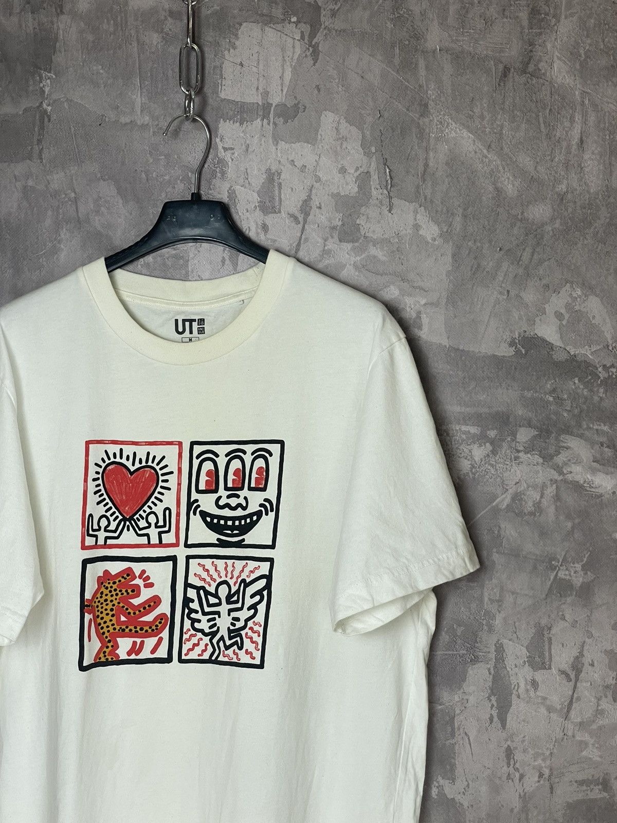Keith Haring × Uniqlo Keith Haring Uniqlo White Graphic Coloured Print T Shirt Tee Size US M / EU 48-50 / 2 - 4 Thumbnail