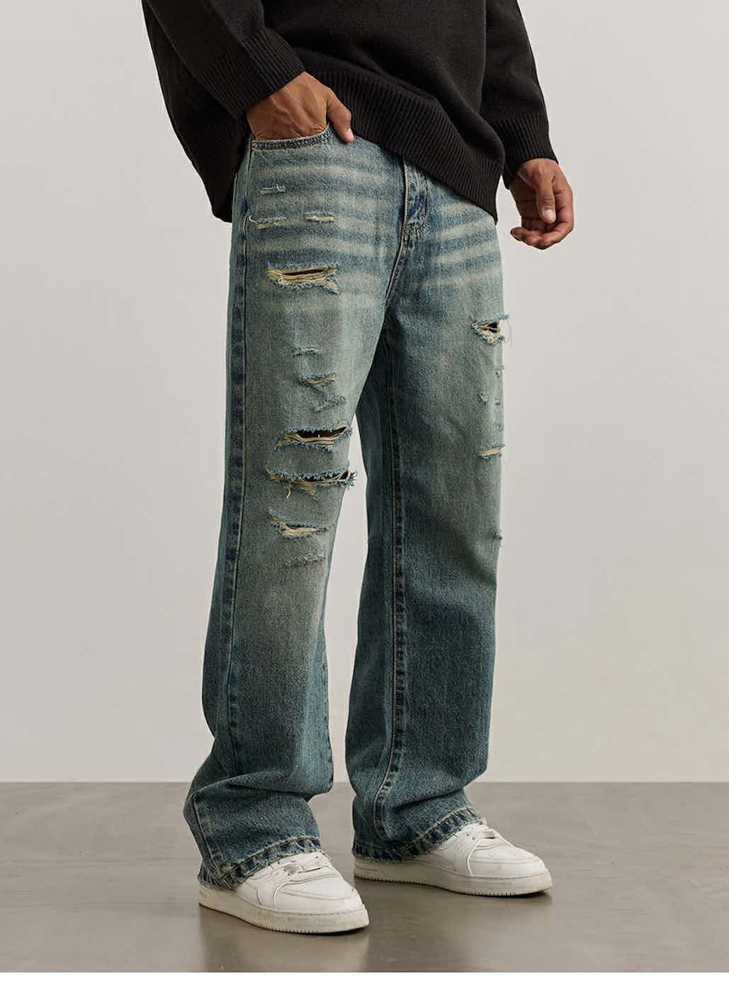 Jean × Vintage y2k skate hiphop faded damaged jeans Size US 34 / EU 50 - 5 Thumbnail