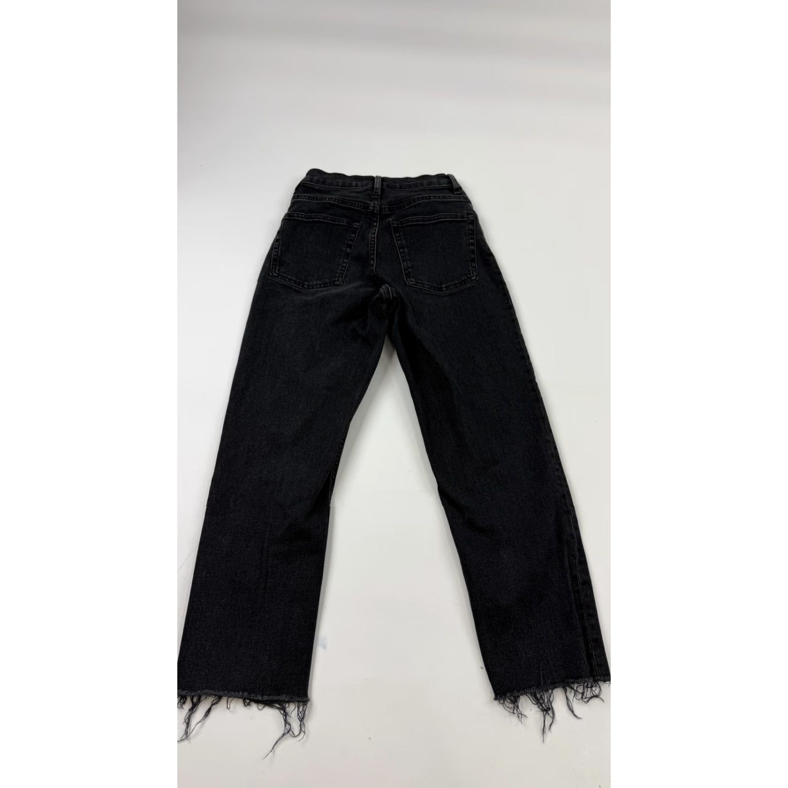Everlane Everlane Jeans Womens 24 Black Mid Rise Straight Leg Raw Hem Stretch Cropped Denim Pant Women Structure Size 42" / US 20 - 5 Thumbnail