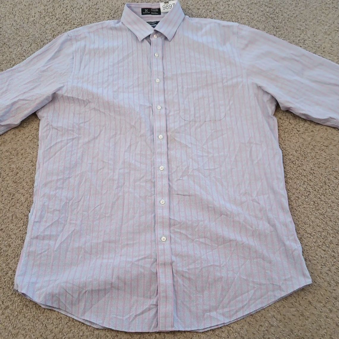 Nordstrom Nordstrom Shirt Mens 16.5 Pink Blue Plaid Long Sleeve Button Up Cotton Shirt Mens Size 16.5 Pink Plaid Cotton Button-Up Nordstrom Mens Shirt Size US XL / EU 56 / 4 - 4 Thumbnail