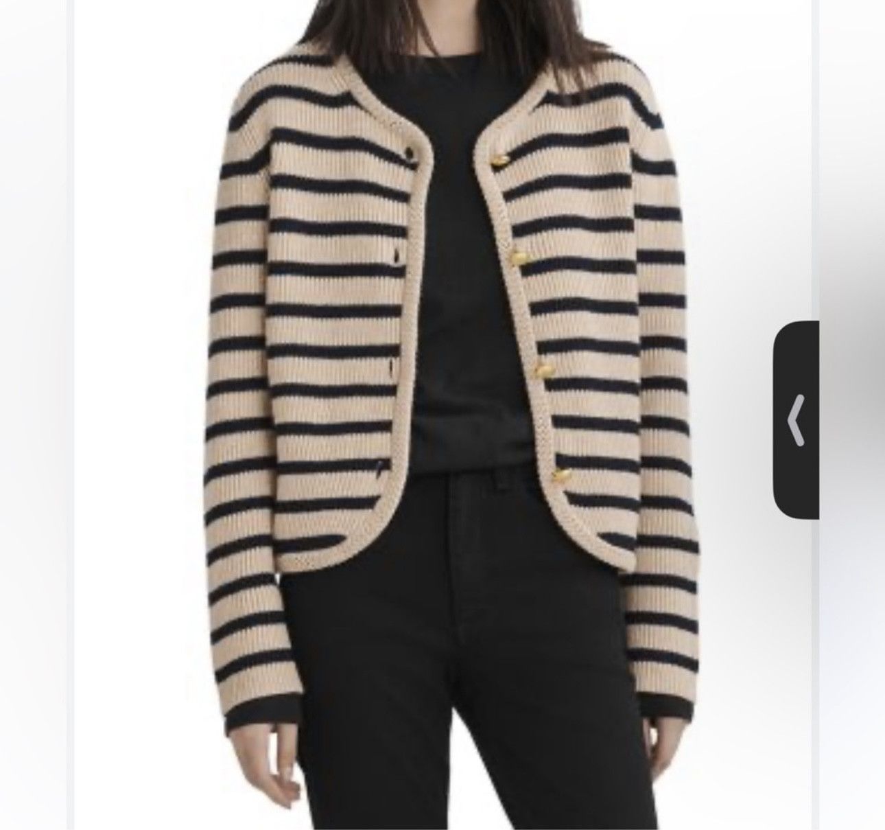 Rag & Bone Nancy striped merino wool-blend cardigan Size S / US 4 / IT 40 - 1 Thumbnail