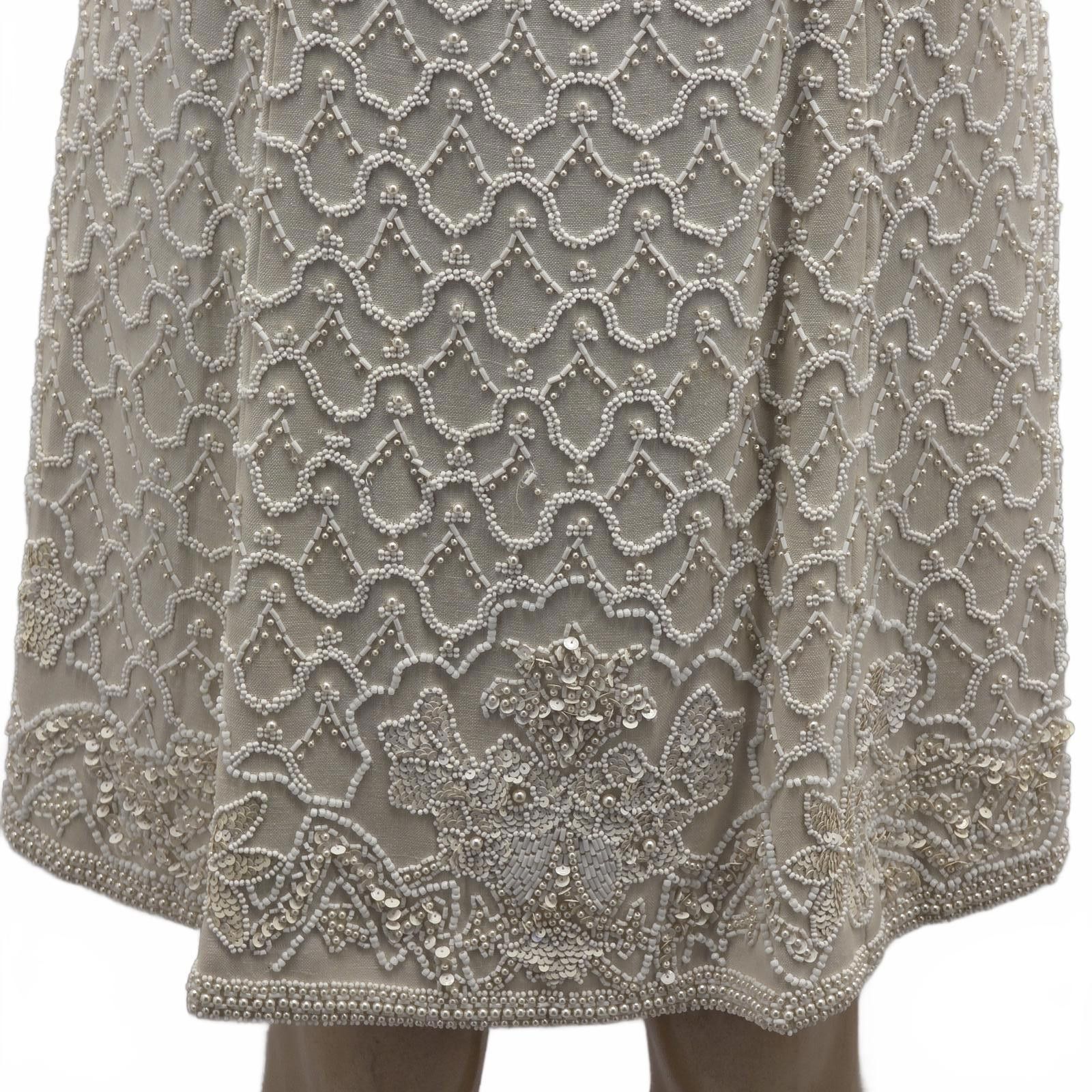 Bill Blass Bill Blass Vintage Beaded Silk Mini Dress – Bridal Cocktail Size M / US 6-8 / IT 42-44 - 10 Thumbnail